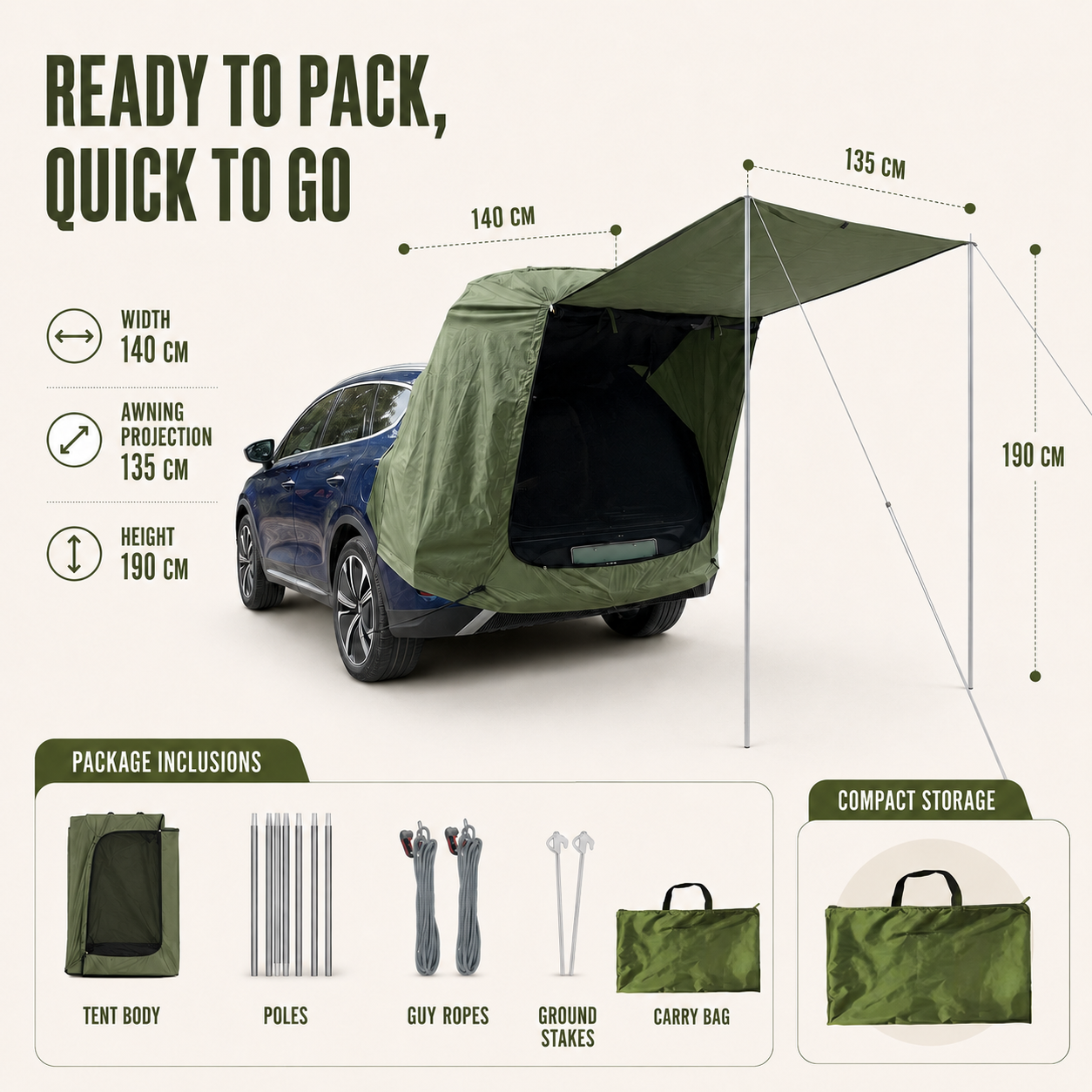 Nordspur | TrailHaven Rear Vehicle Extension Tent