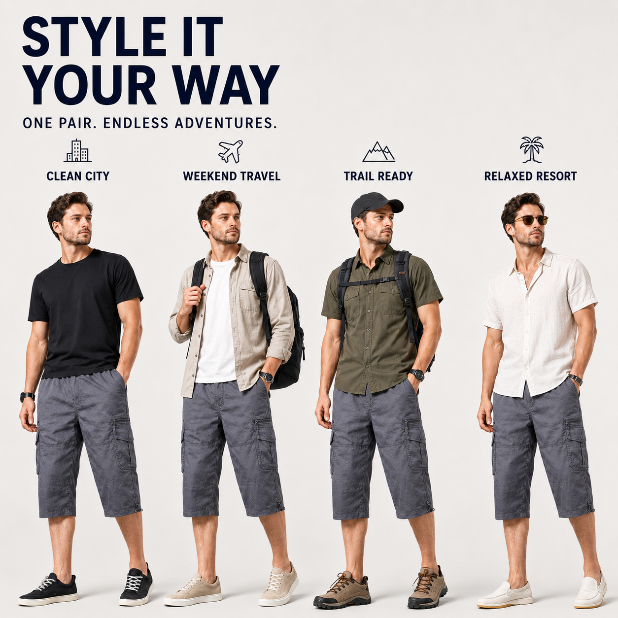 Nordspur | TrailKeen Loose Below Knee Cargo Shorts