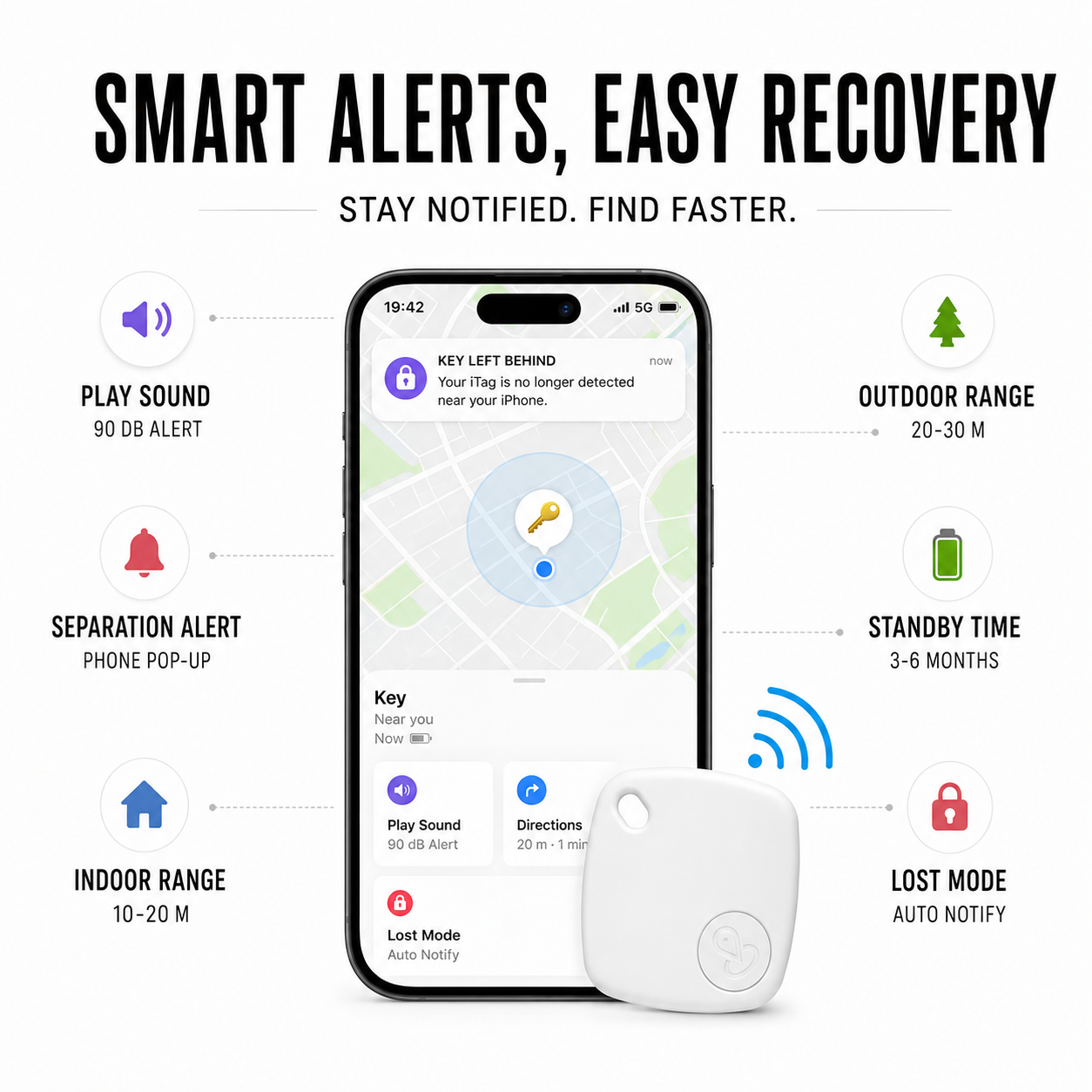 Nordspur | Traklit Compact Bluetooth Item Tracking Tag