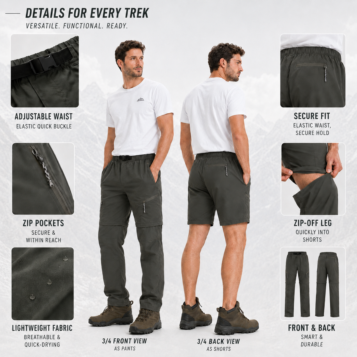 Nordspur | Traxlite Detachable-Leg Tactical Hiking Trousers