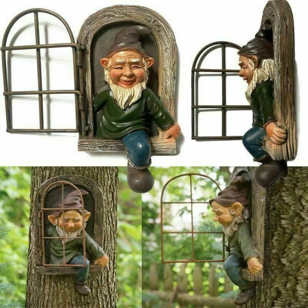 Nordspur | Treewhim Whimsical Elf Hugging Tree Statue