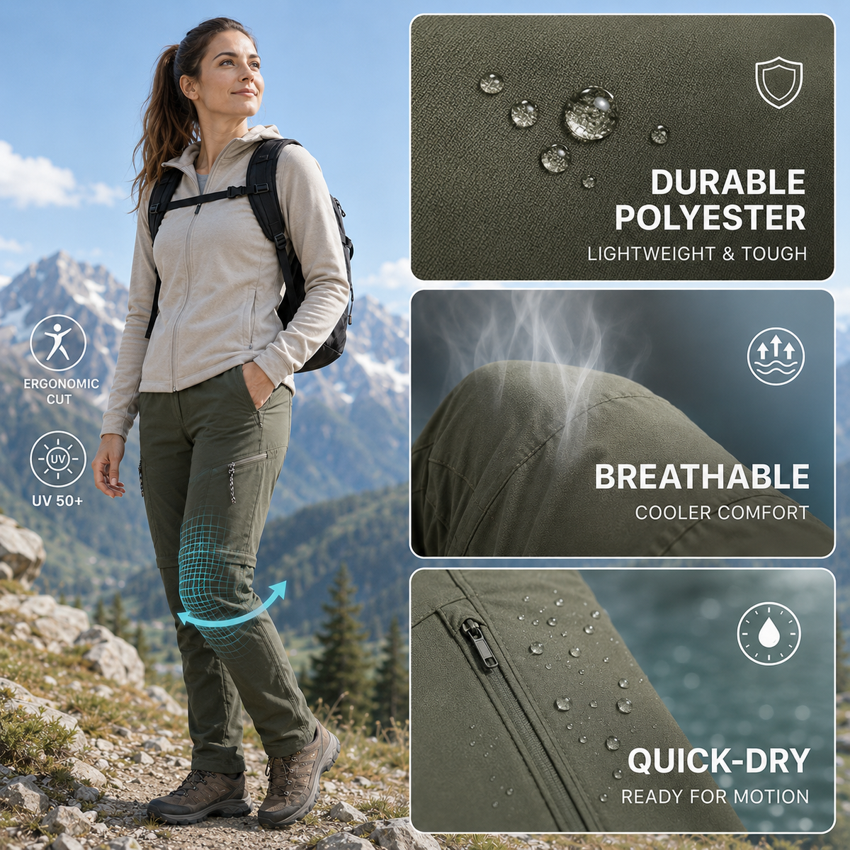 Nordspur | Treklite Convertible Zip-Off Cargo Hiking Trousers
