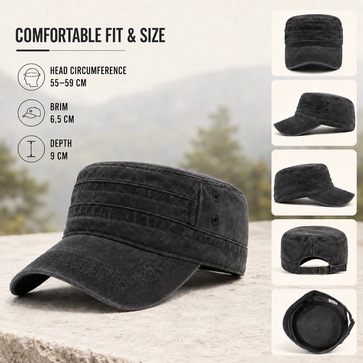 Nordspur | Troopvex Washed Flat-Top Military Cap