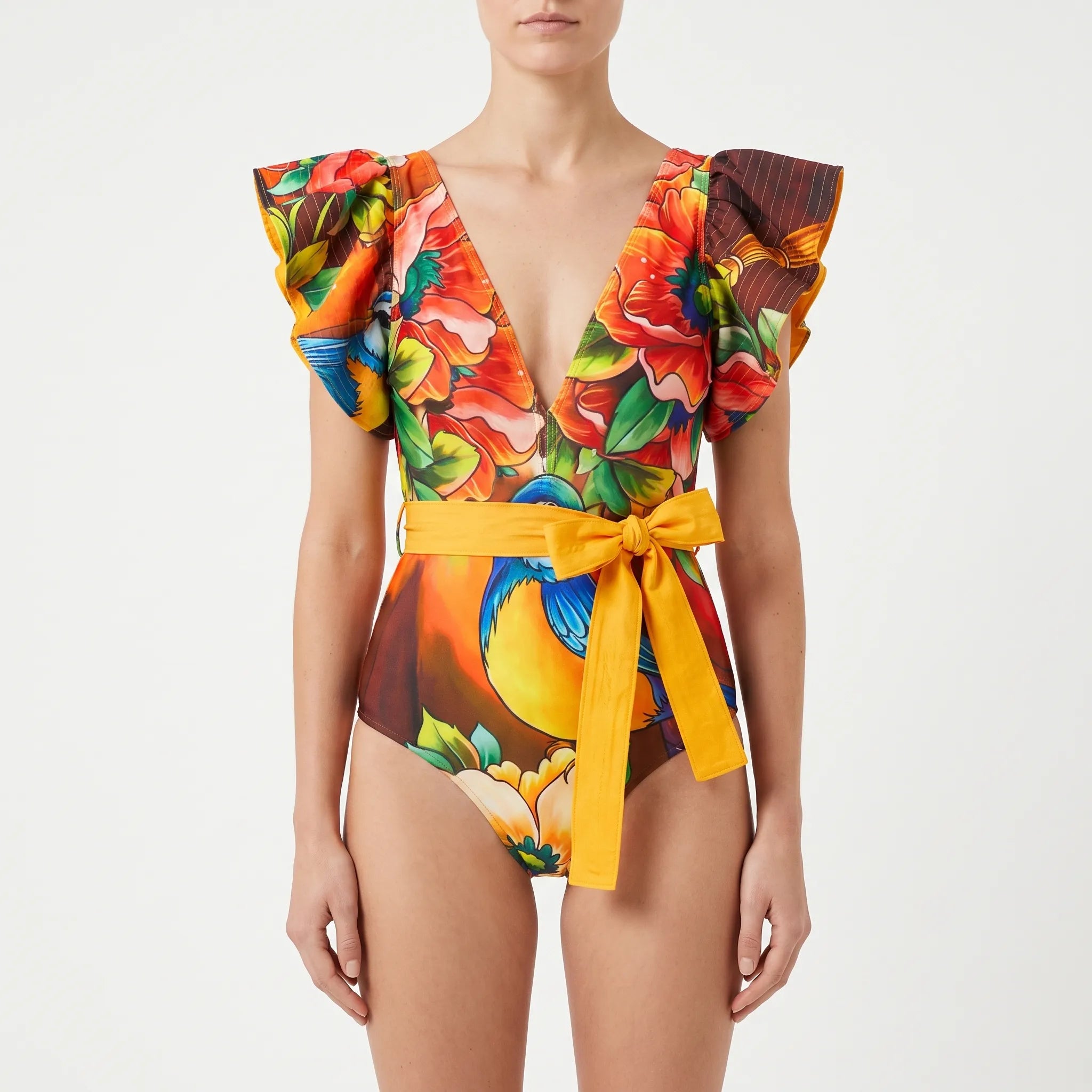 Nordspur | Tropicove Tropical Print Ruffled One-Piece Swimsuit