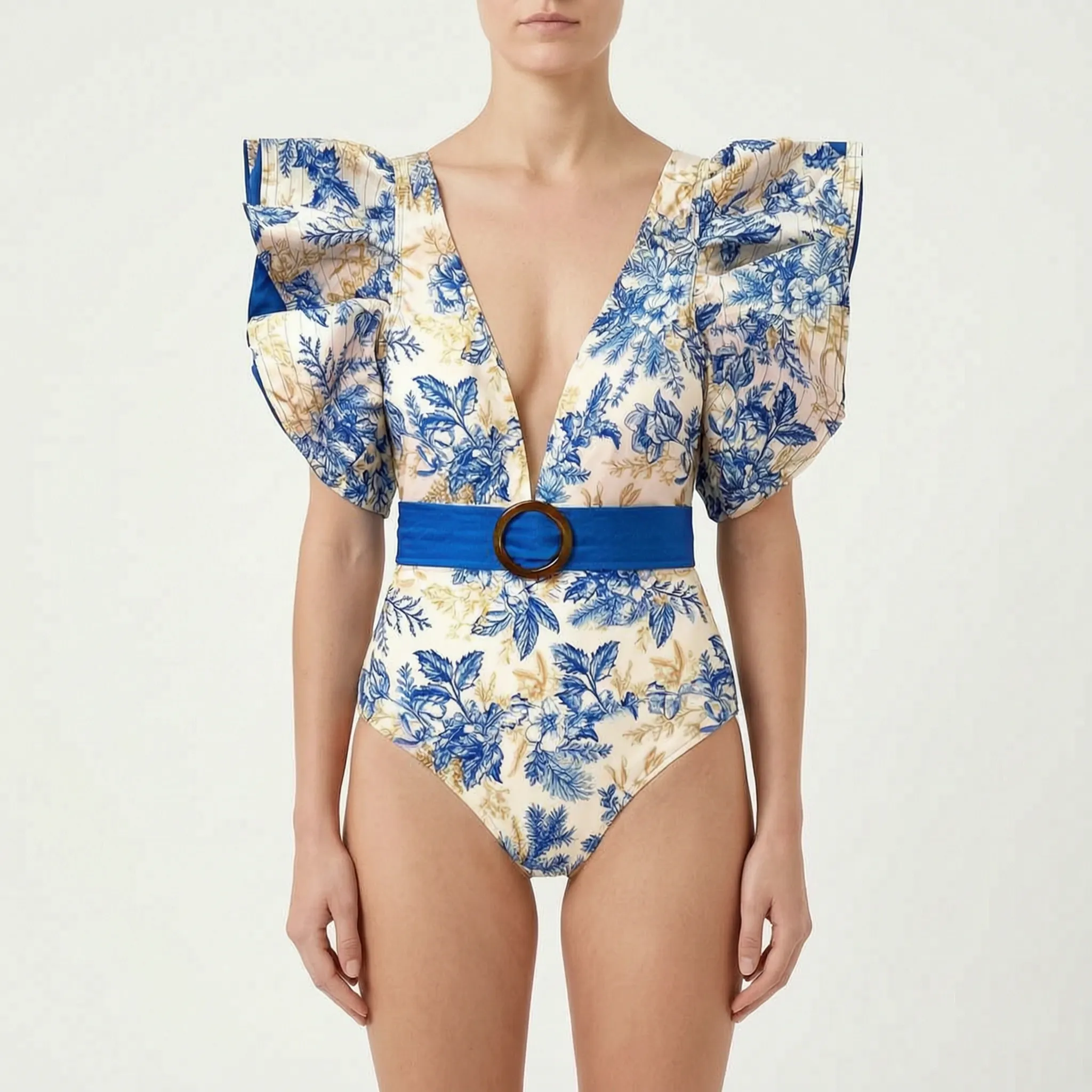 Nordspur | Tropicove Tropical Print Ruffled One-Piece Swimsuit