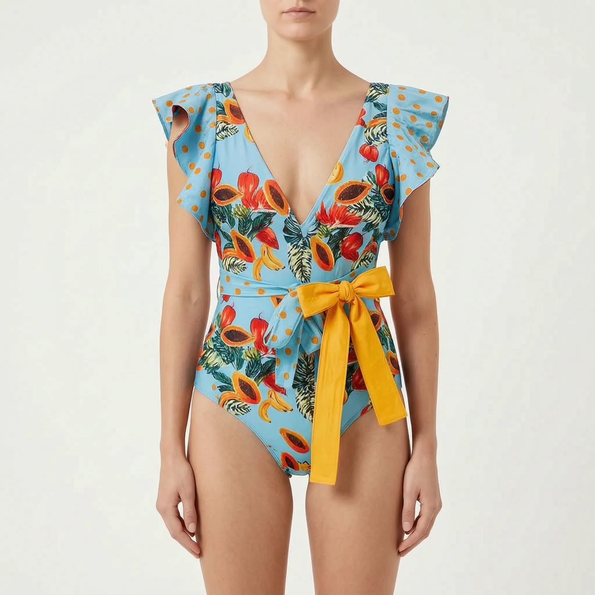 Nordspur | Tropicove Tropical Print Ruffled One-Piece Swimsuit