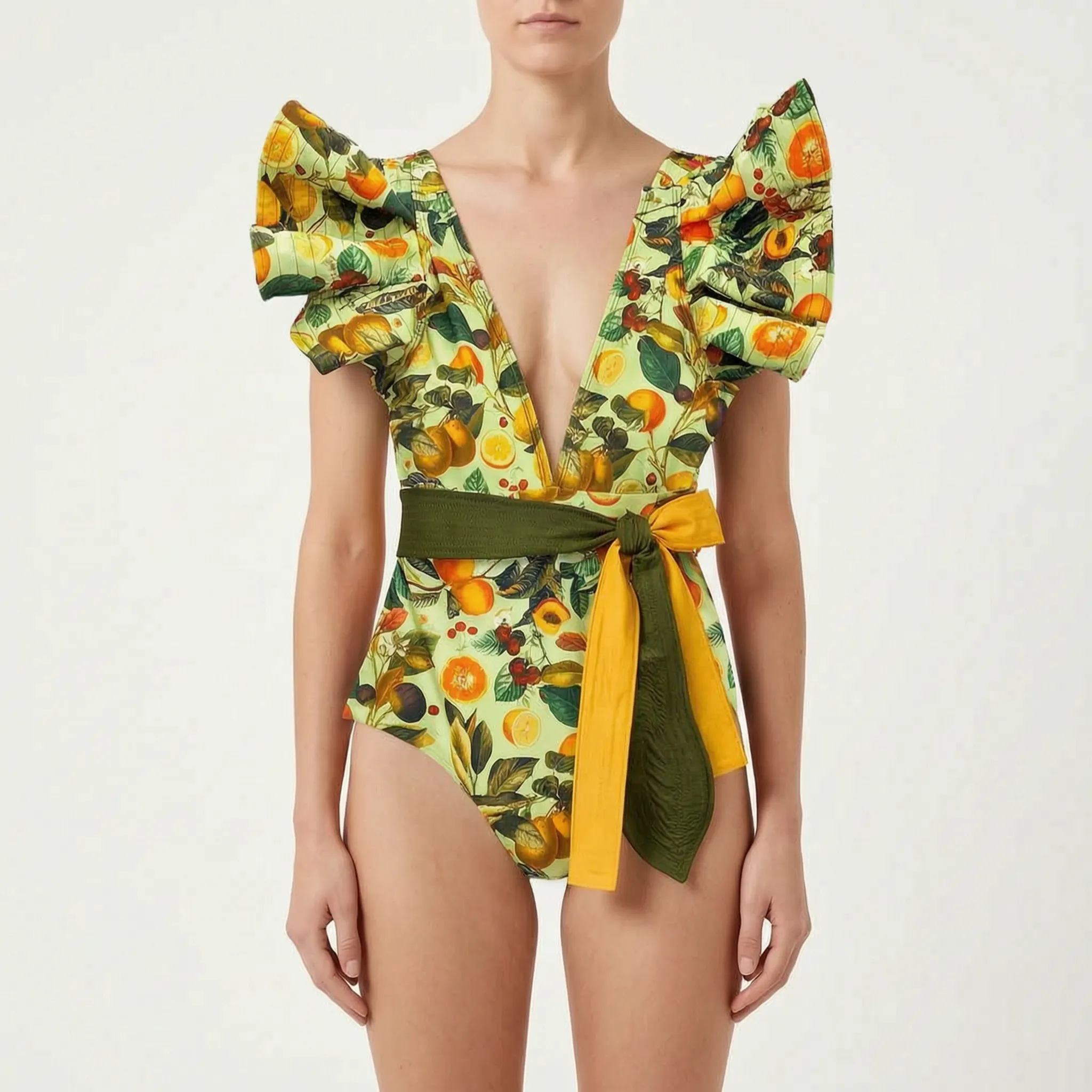 Nordspur | Tropicove Tropical Print Ruffled One-Piece Swimsuit