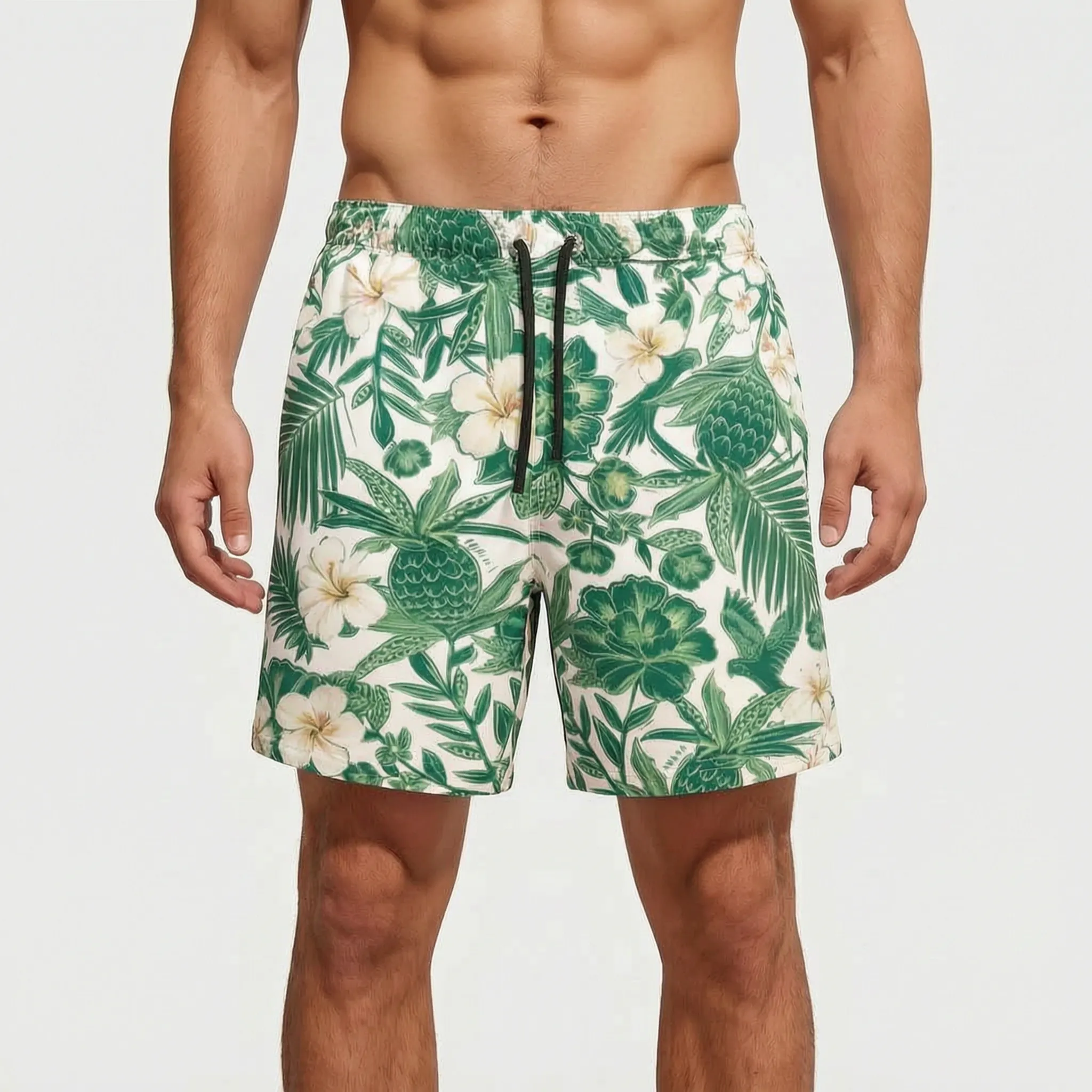 Nordspur | Tropivibe Casual Tropical Print Men's Swim Trunks