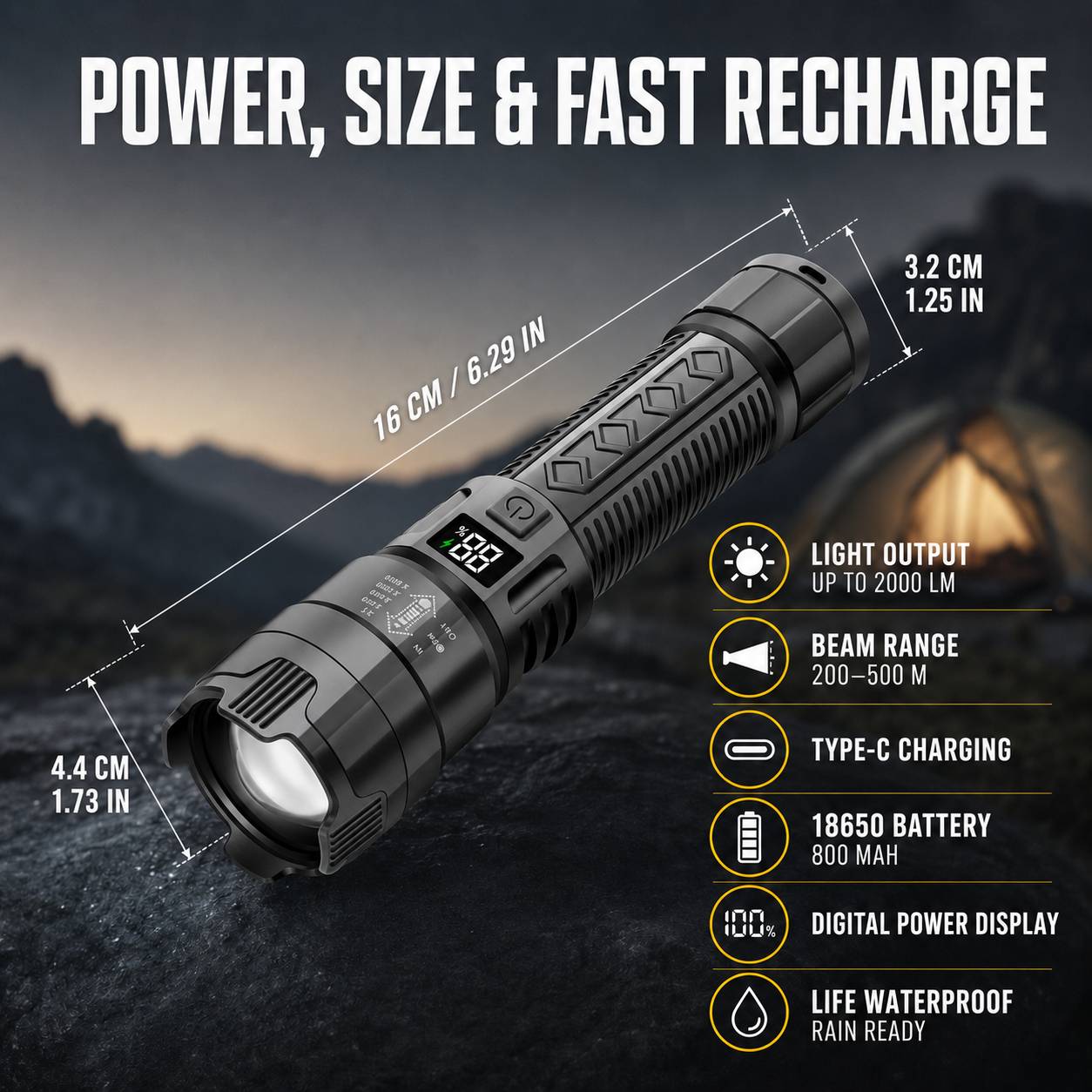 Nordspur | Vantorix High Power Rechargeable Flashlight