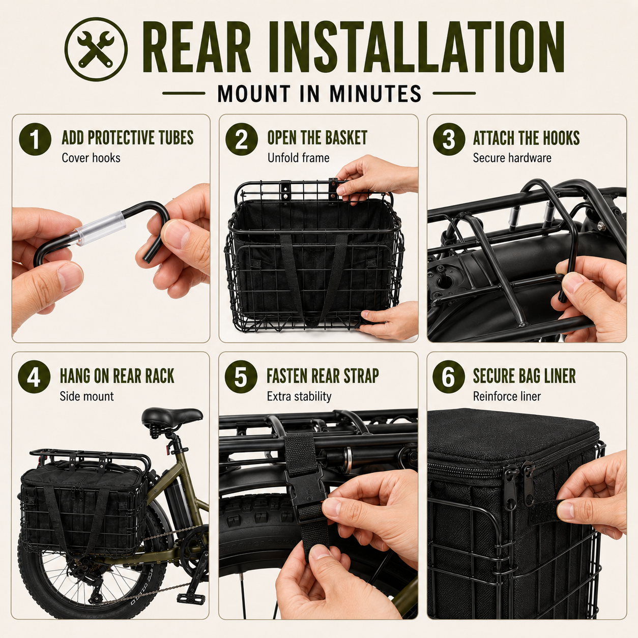 Nordspur | Veldrix Large Capacity Front And Rear Bike Basket
