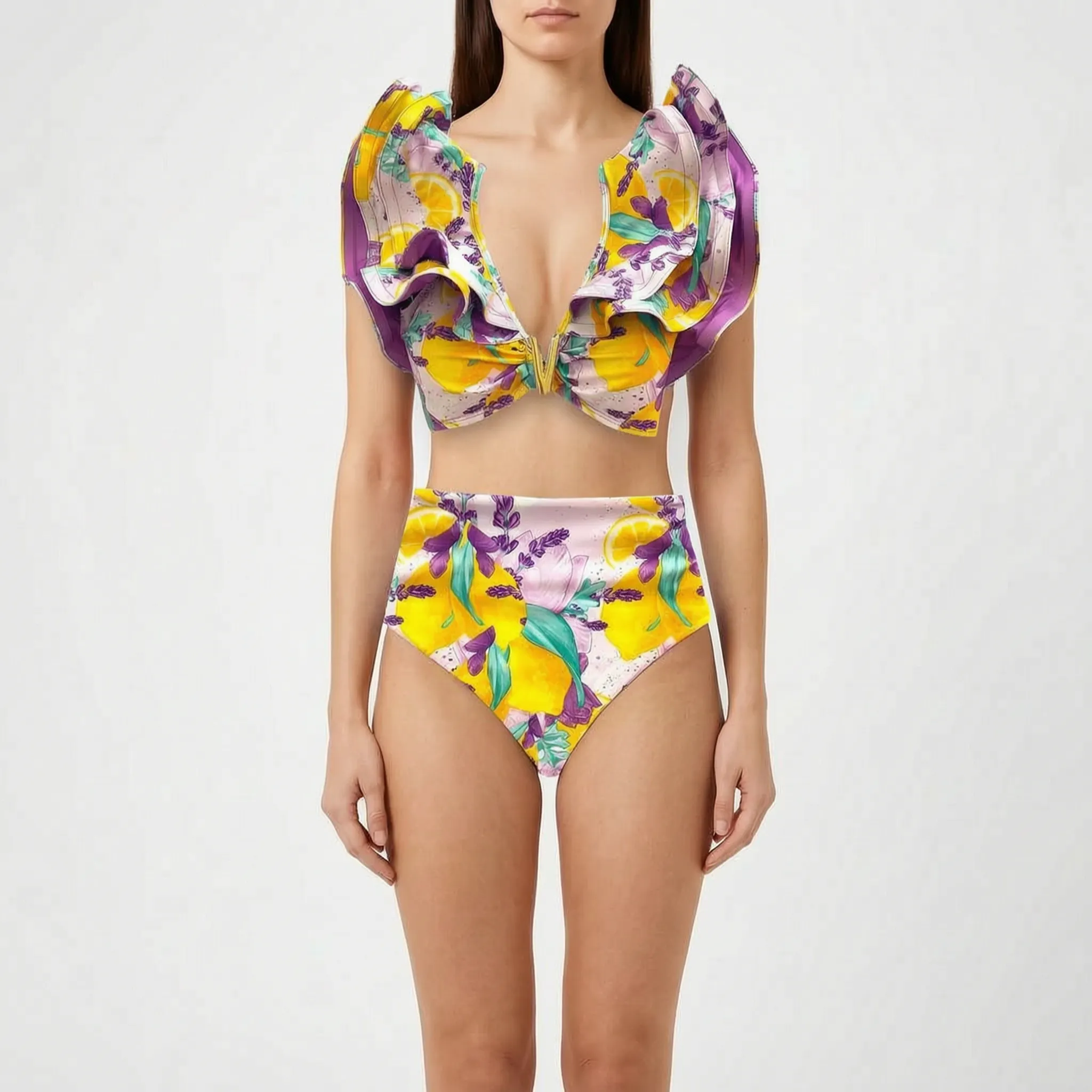 Nordspur | Veliura Ruffled High Waisted Bikini Set