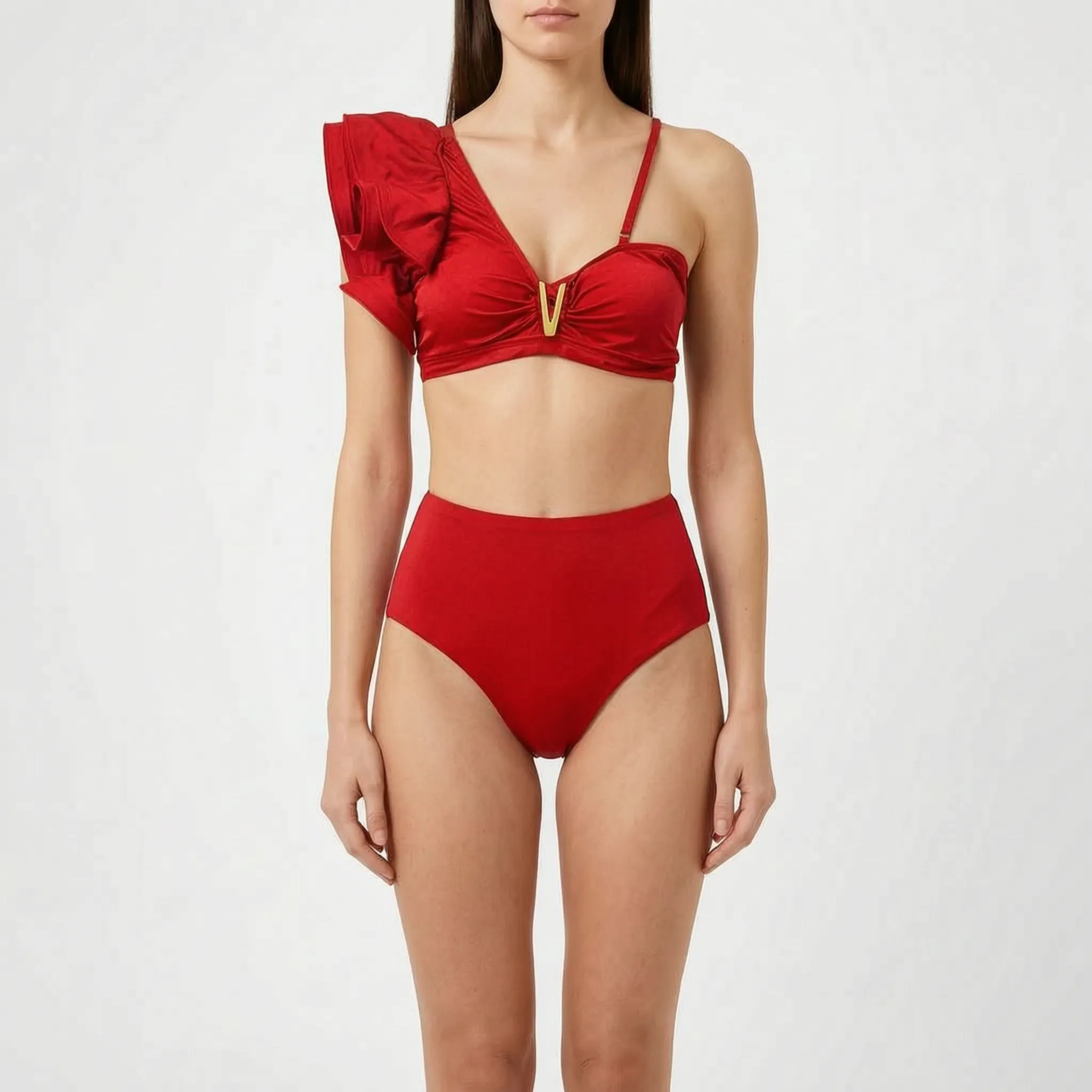Nordspur | Veliura Ruffled High Waisted Bikini Set
