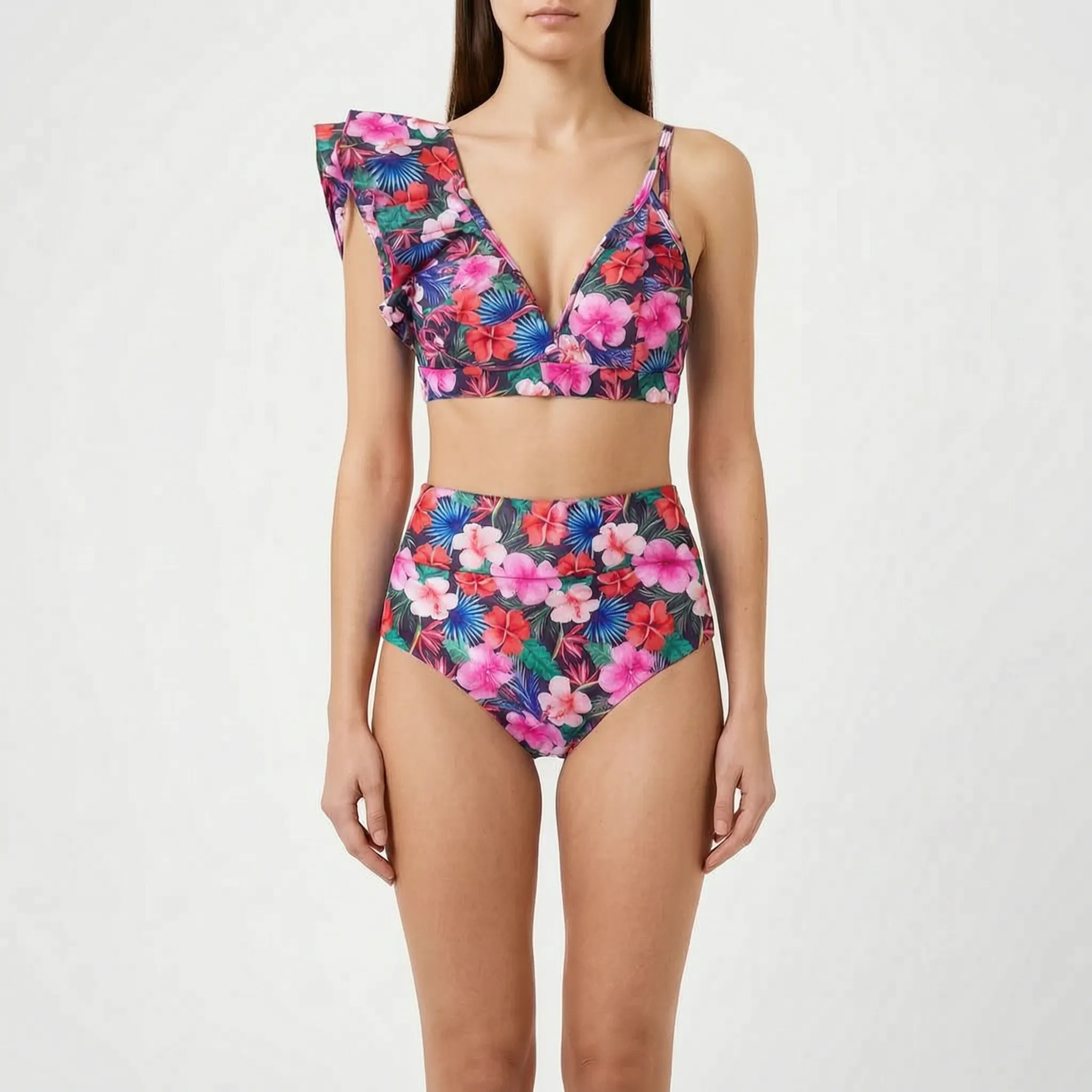 Nordspur | Veliura Ruffled High Waisted Bikini Set