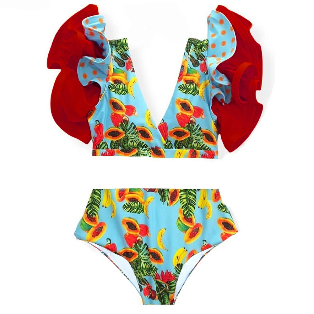 Nordspur | Veliura Ruffled High Waisted Bikini Set