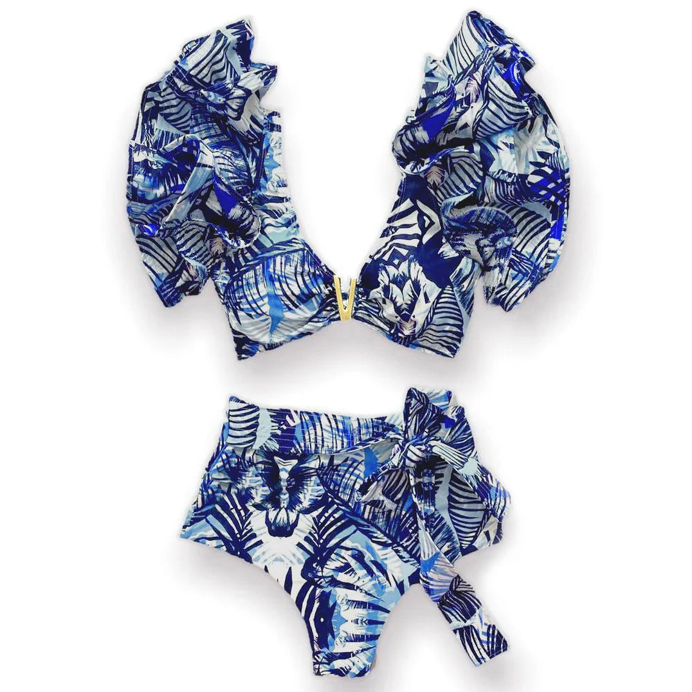 Nordspur | Veliura Ruffled High Waisted Bikini Set