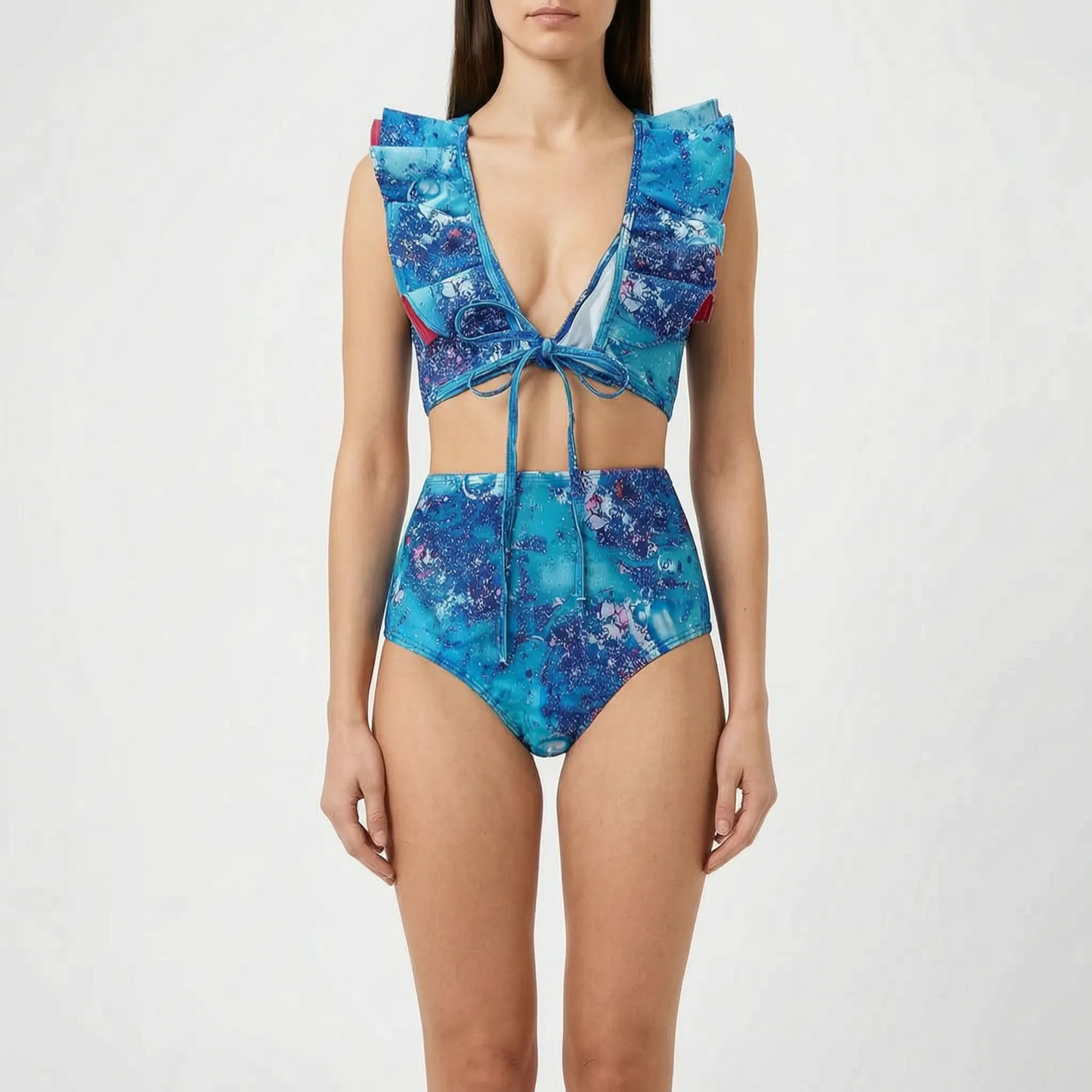 Nordspur | Veliura Ruffled High Waisted Bikini Set