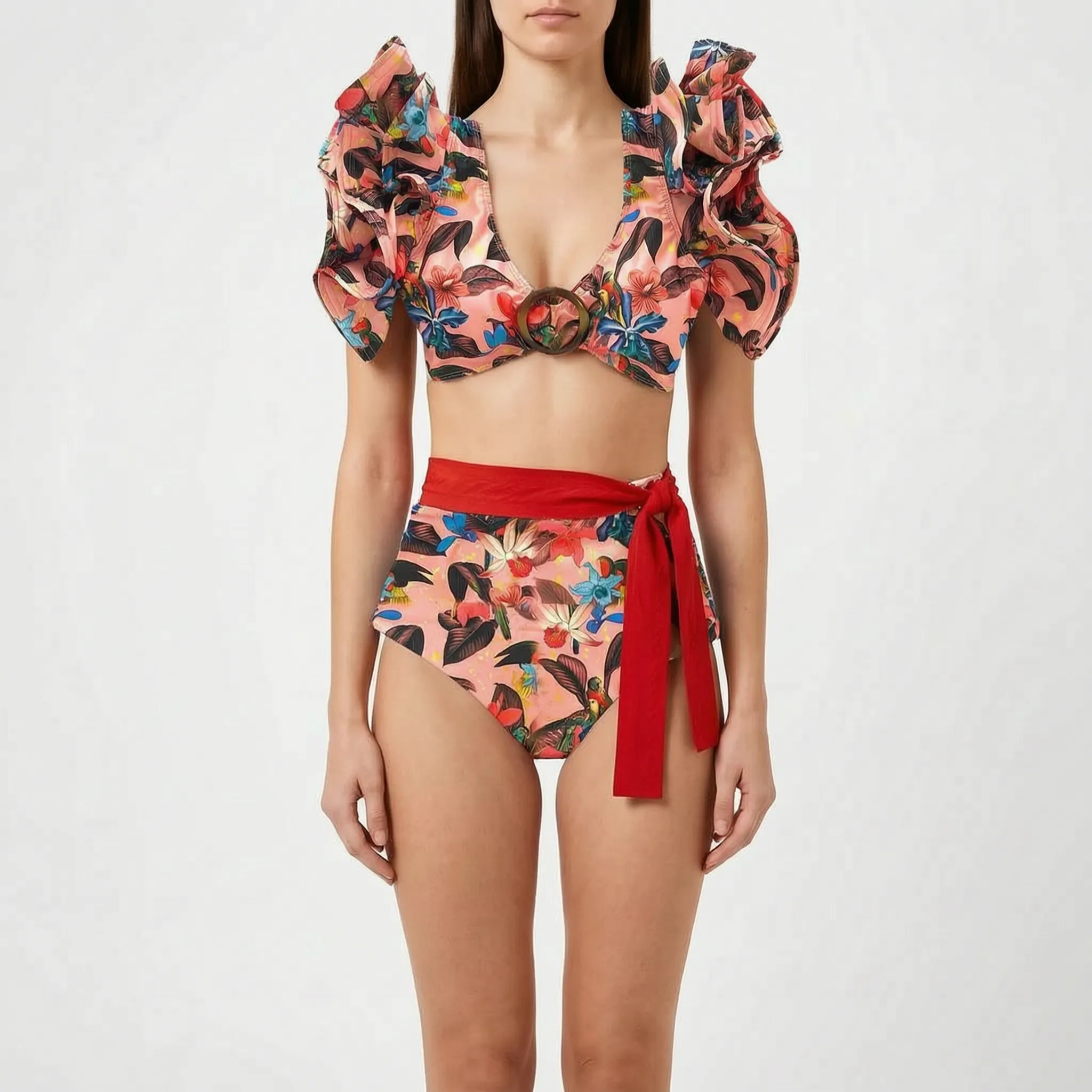 Nordspur | Veliura Ruffled High Waisted Bikini Set