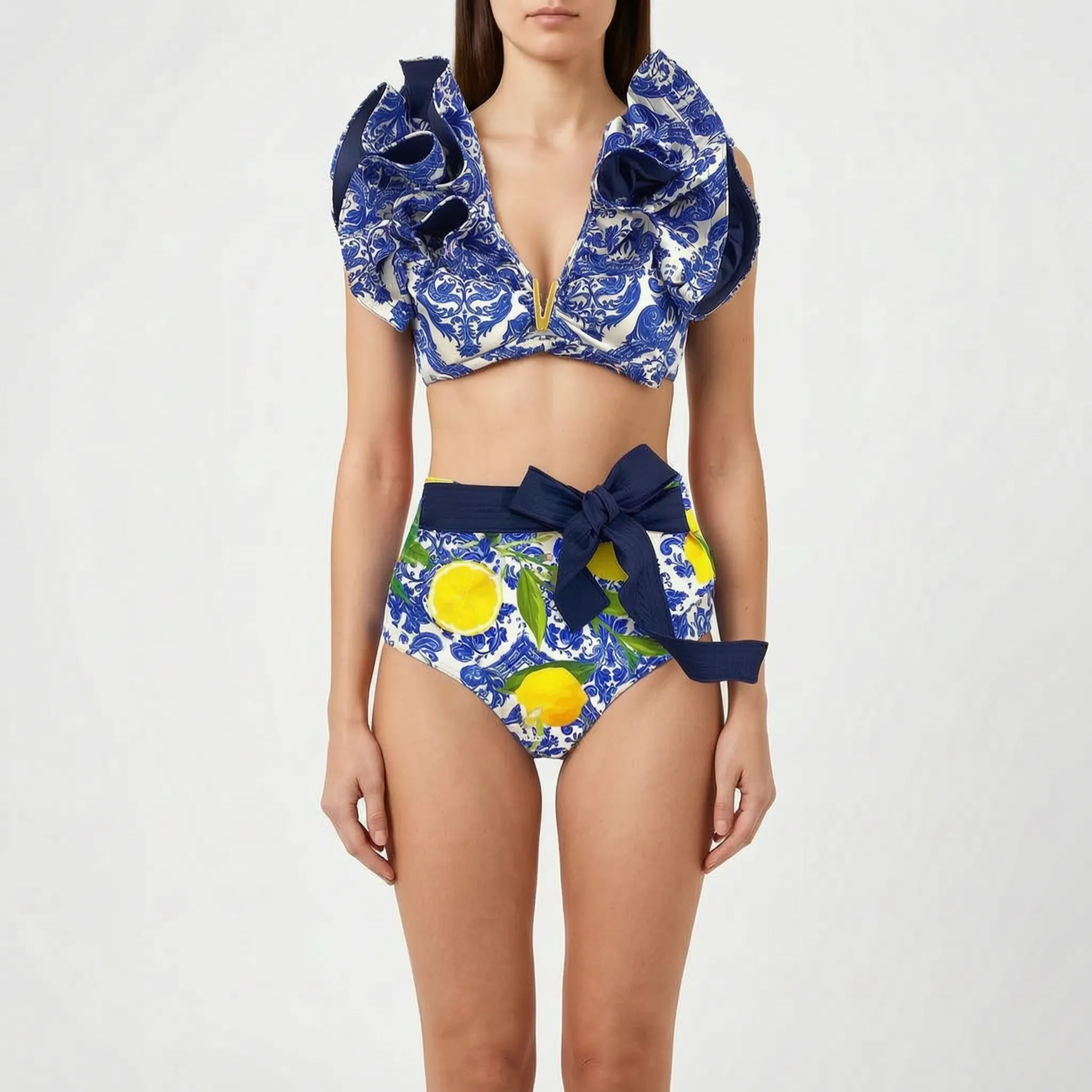 Nordspur | Veliura Ruffled High Waisted Bikini Set
