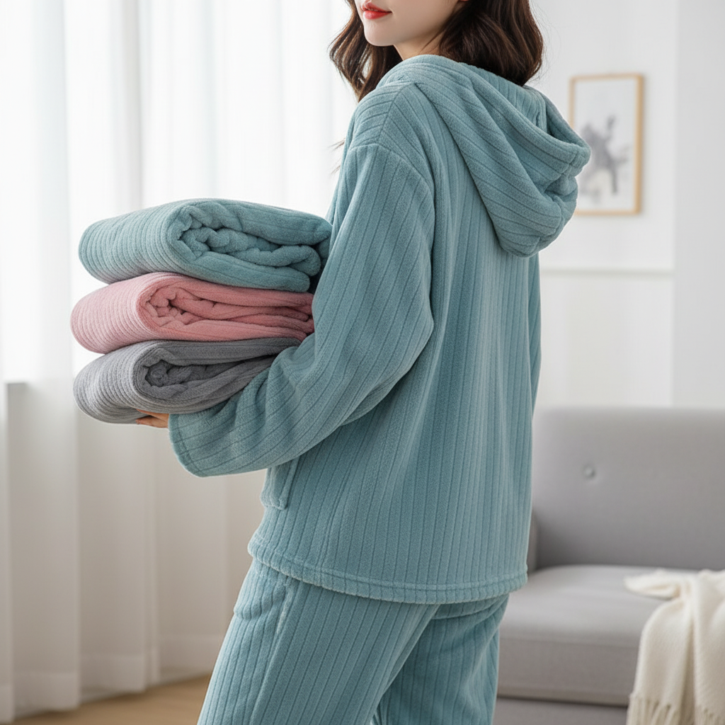 Nordspur | VelouraWarm Padded Long Sleeve Pajama Set