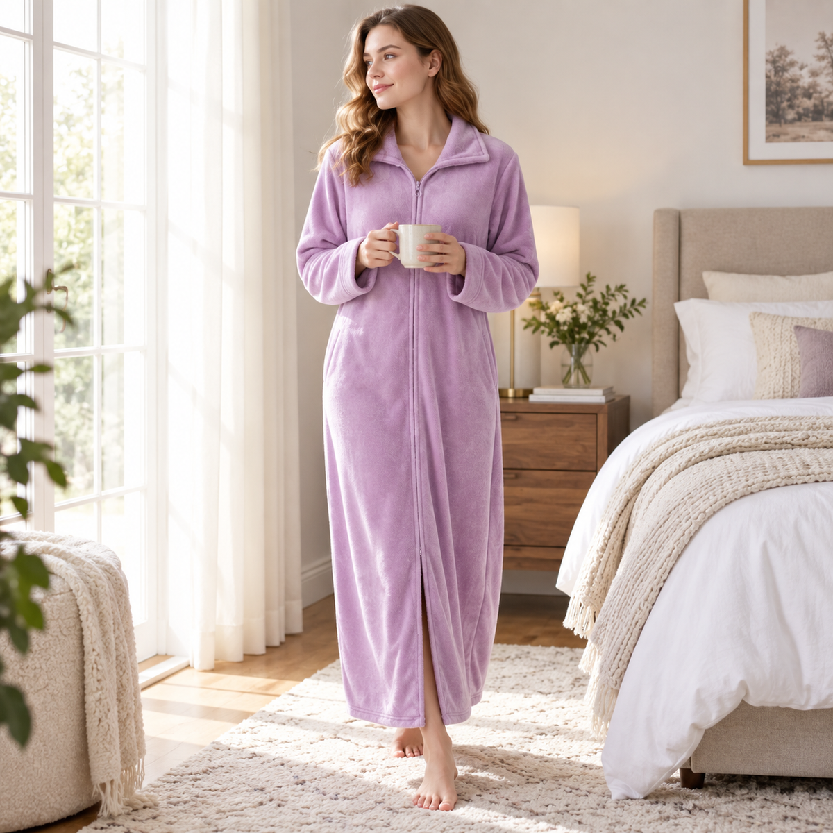 Nordspur | Veluella Full Length Zip Dressing Gown
