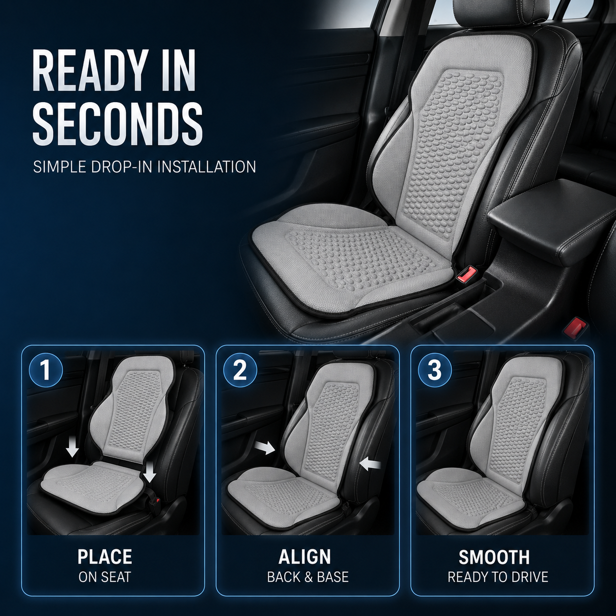 Nordspur | VentoRide Textured Breathable Car Seat Cushion