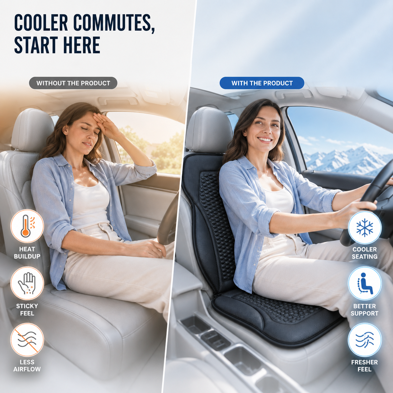 Nordspur | VentoRide Textured Breathable Car Seat Cushion