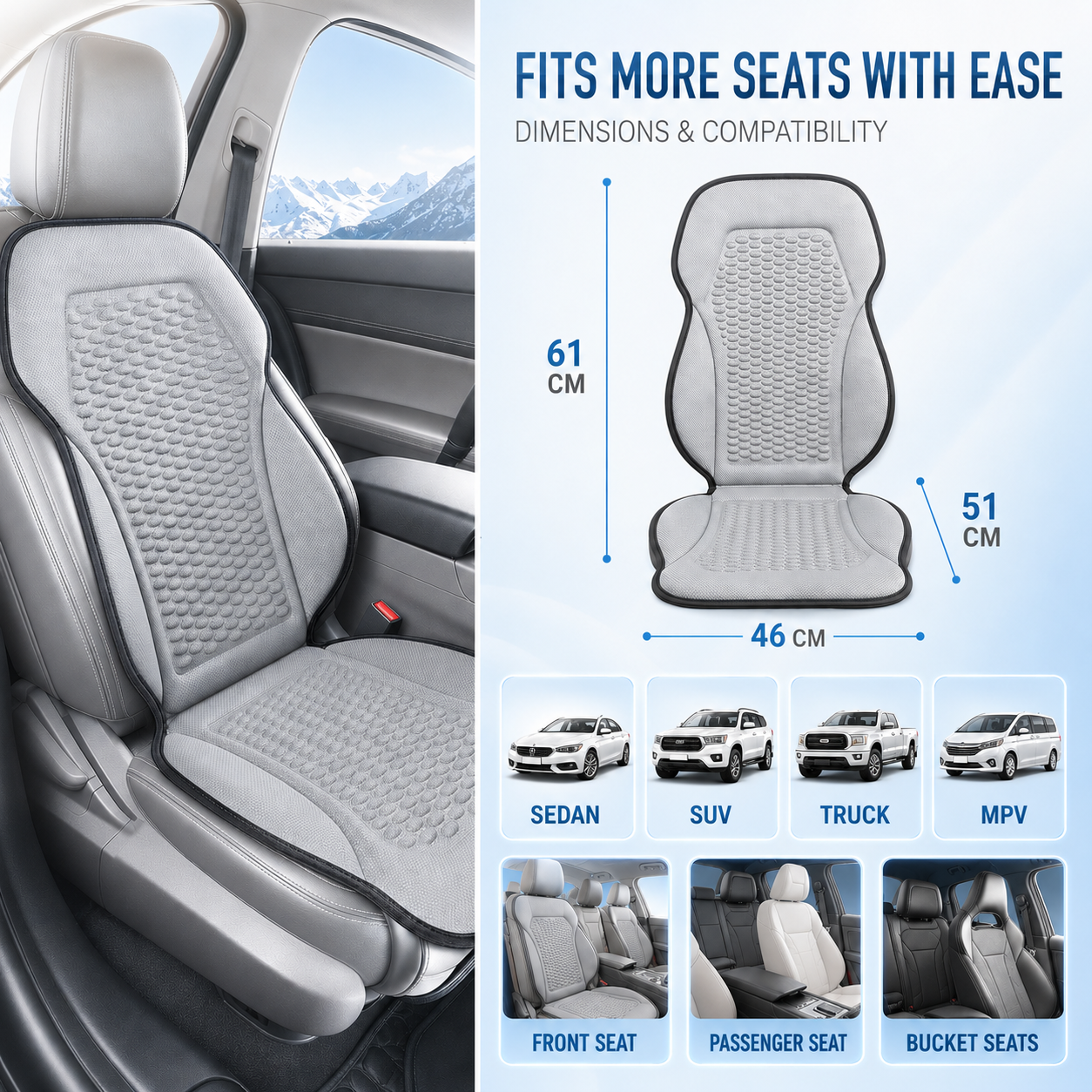 Nordspur | VentoRide Textured Breathable Car Seat Cushion