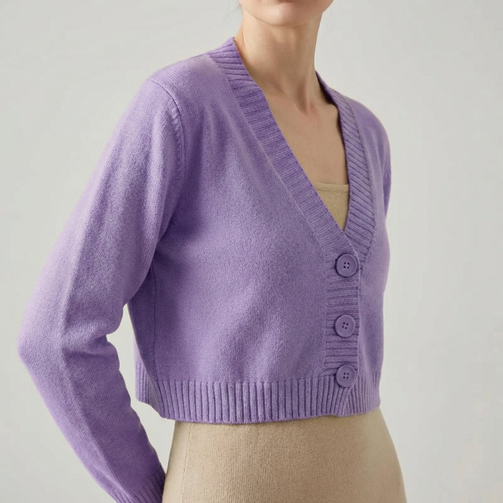 Nordspur | Veralynx Cropped V Neck Cardigan