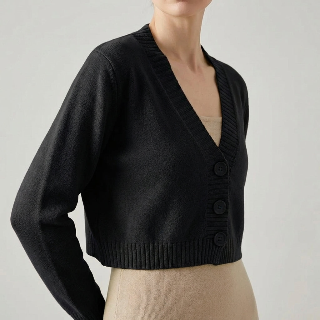 Nordspur | Veralynx Cropped V Neck Cardigan