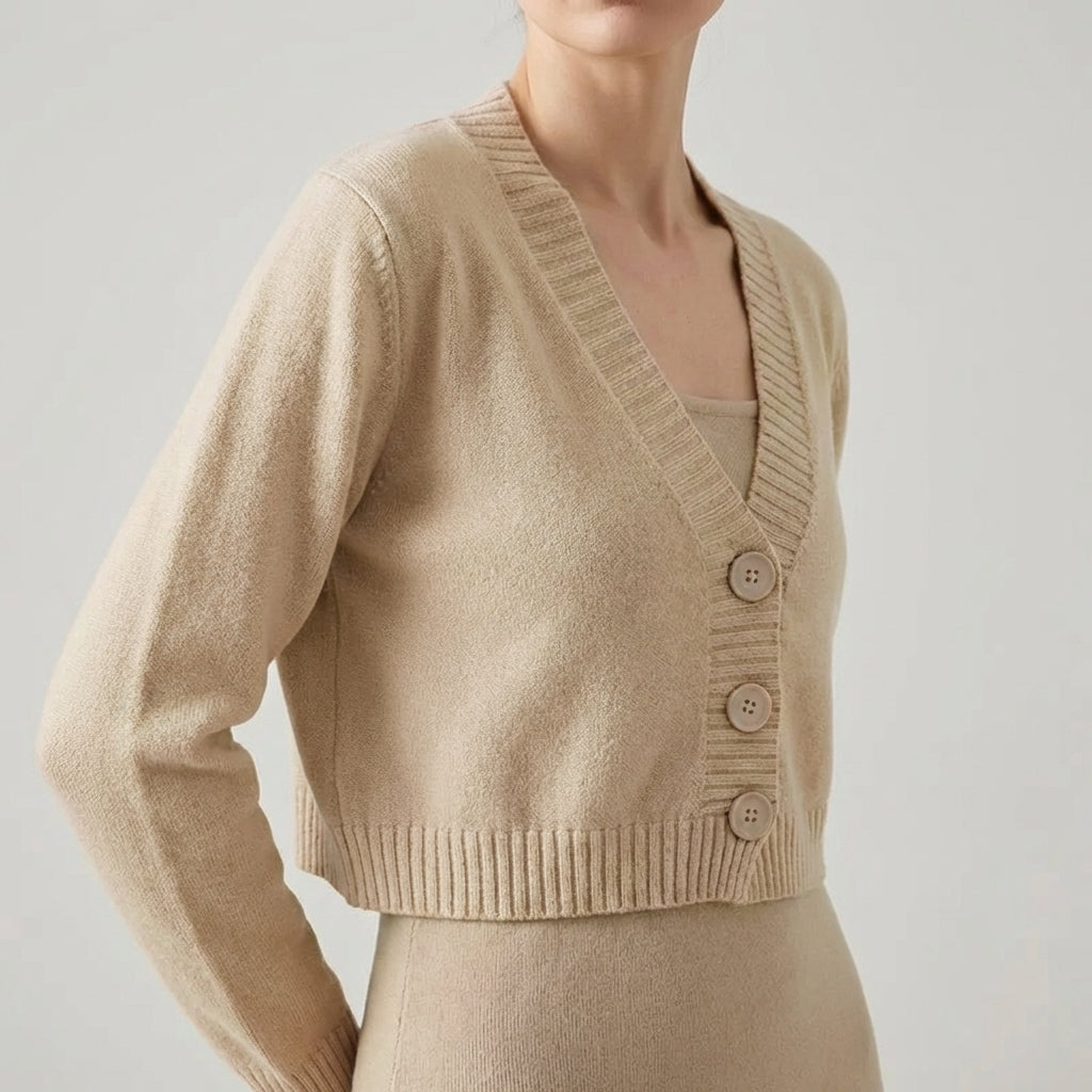 Nordspur | Veralynx Cropped V Neck Cardigan