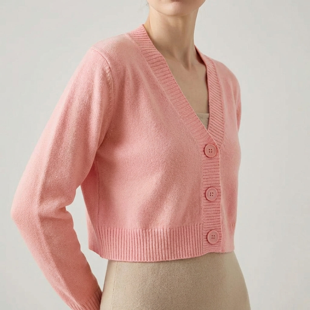 Nordspur | Veralynx Cropped V Neck Cardigan