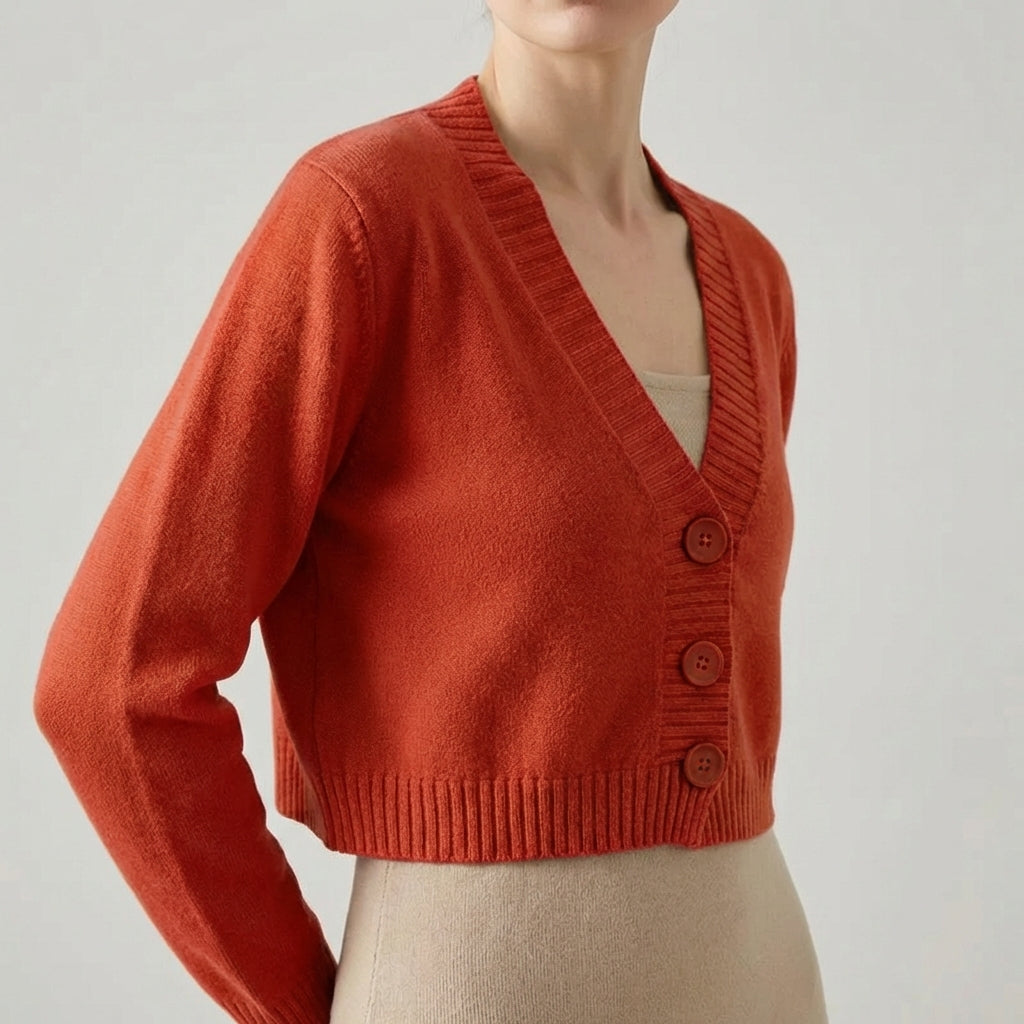 Nordspur | Veralynx Cropped V Neck Cardigan