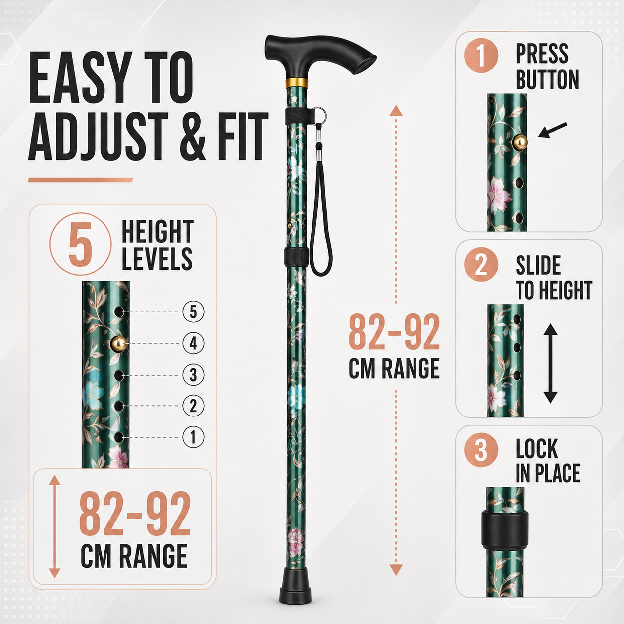 Nordspur | Vistrox Floral Fold Away Walking Stick
