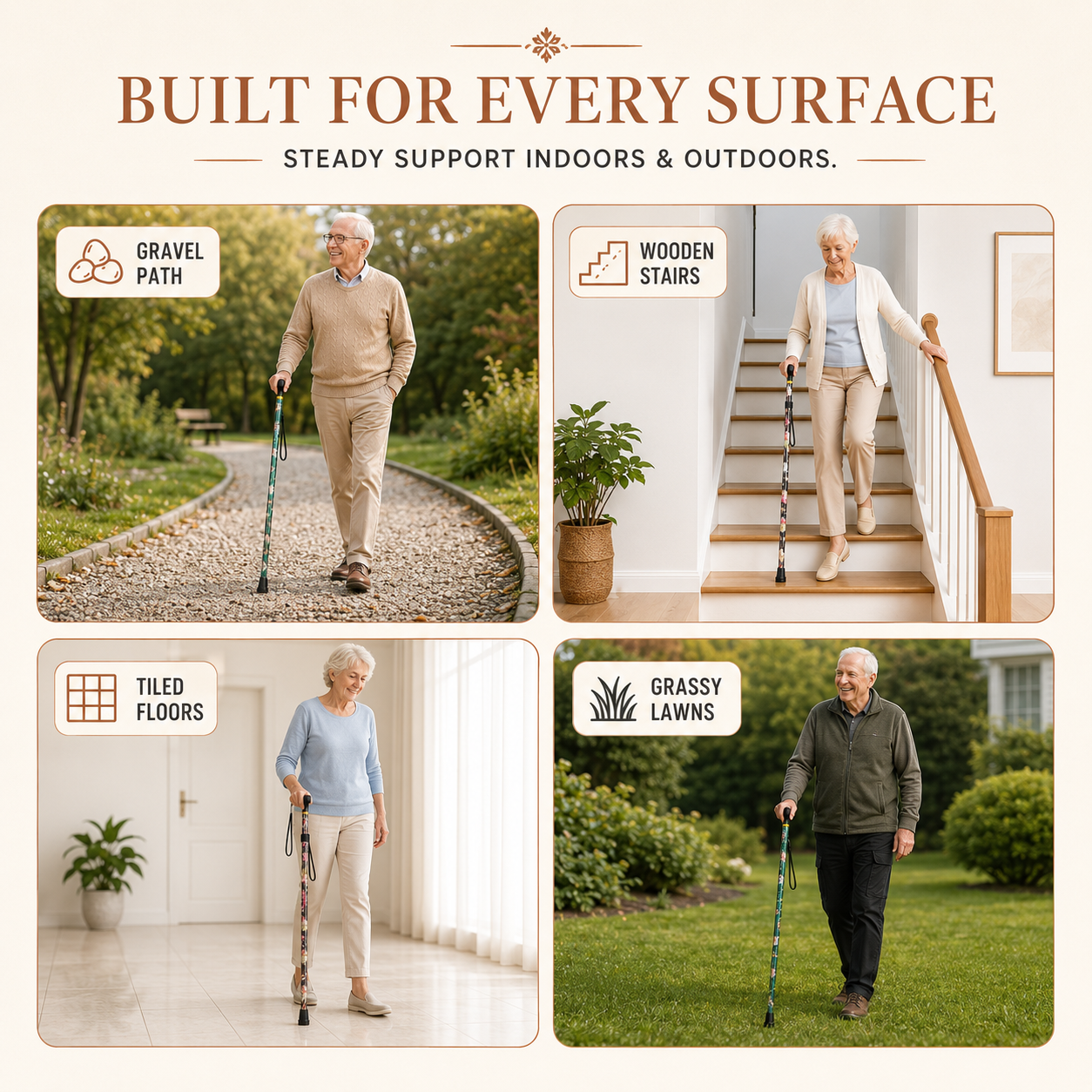 Nordspur | Vistrox Floral Fold Away Walking Stick