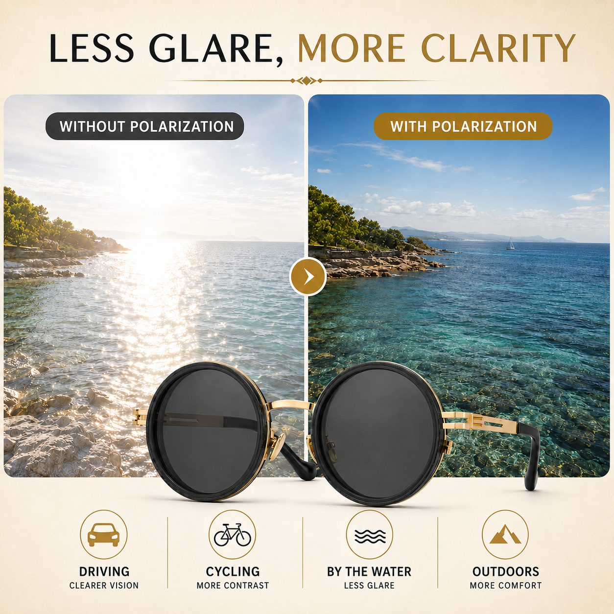 Nordspur | Vortexyn Round Punk Steampunk Dimming Sunglasses