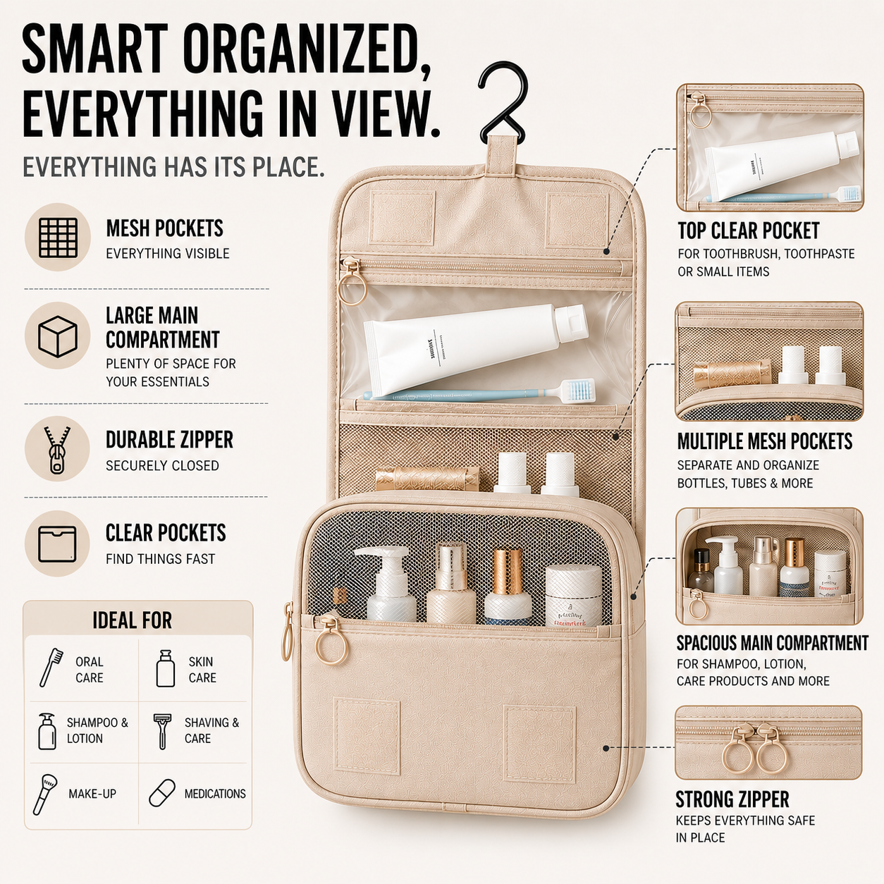 Nordspur | Voylena Waterproof Hanging Toiletry Organizer