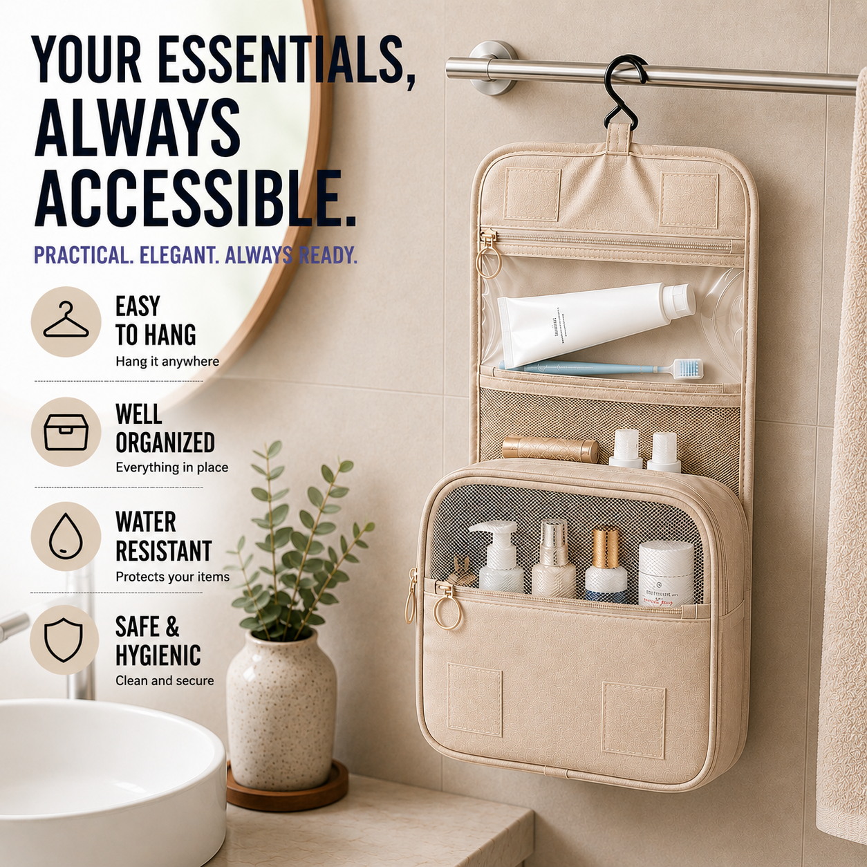 Nordspur | Voylena Waterproof Hanging Toiletry Organizer
