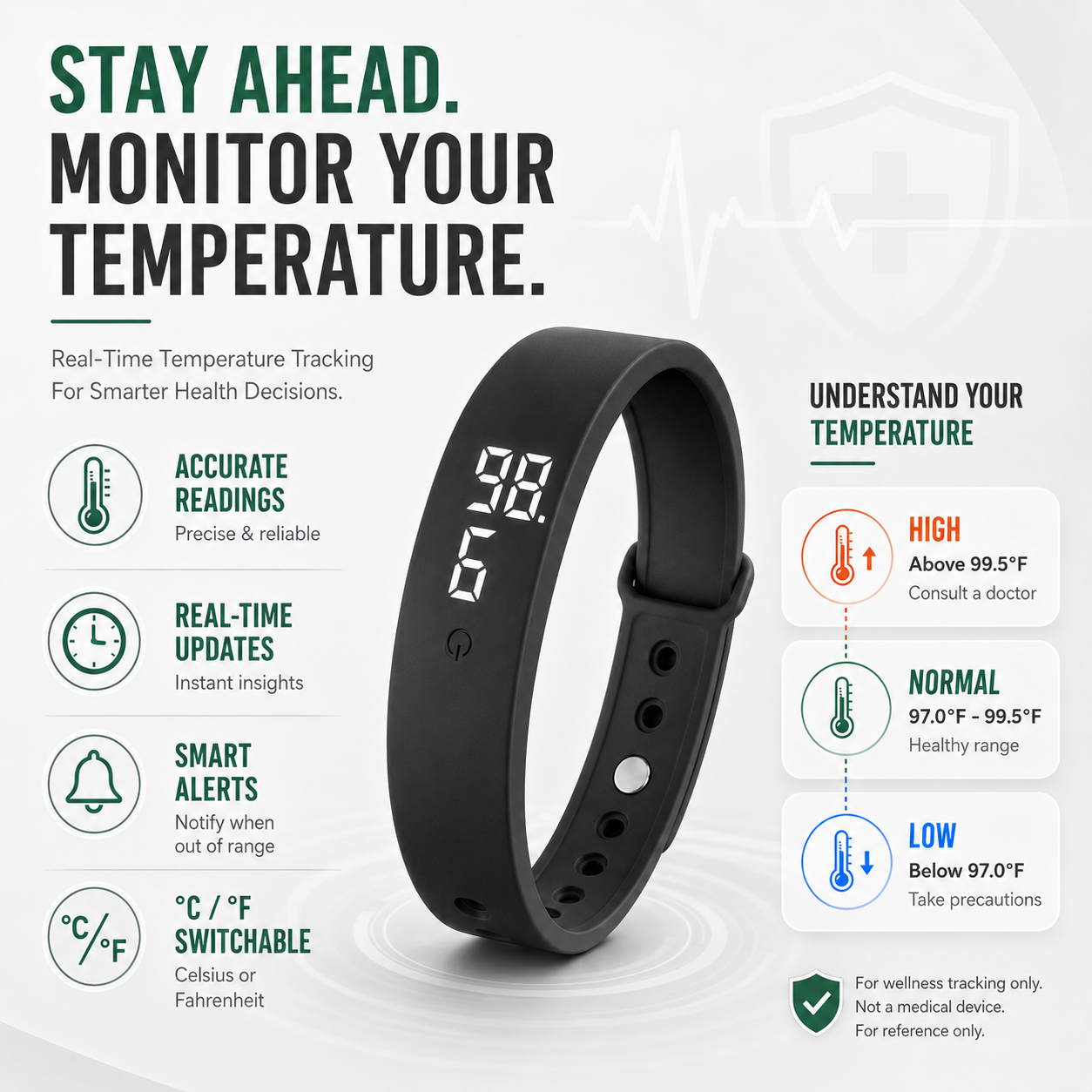Nordspur | Waterproof Silicone Strap Smartwatch