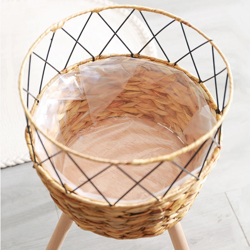 Nordspur | Weavehold Floor-Standing Woven Basket Planter Stand