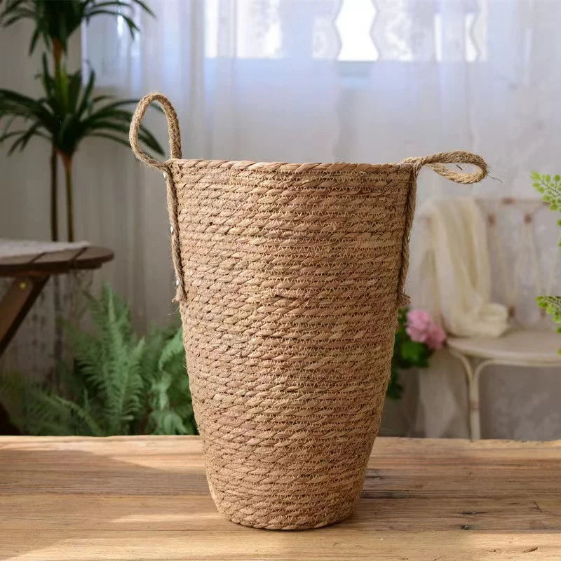Nordspur | Wickholm Tall Woven Basket With Rope Handles