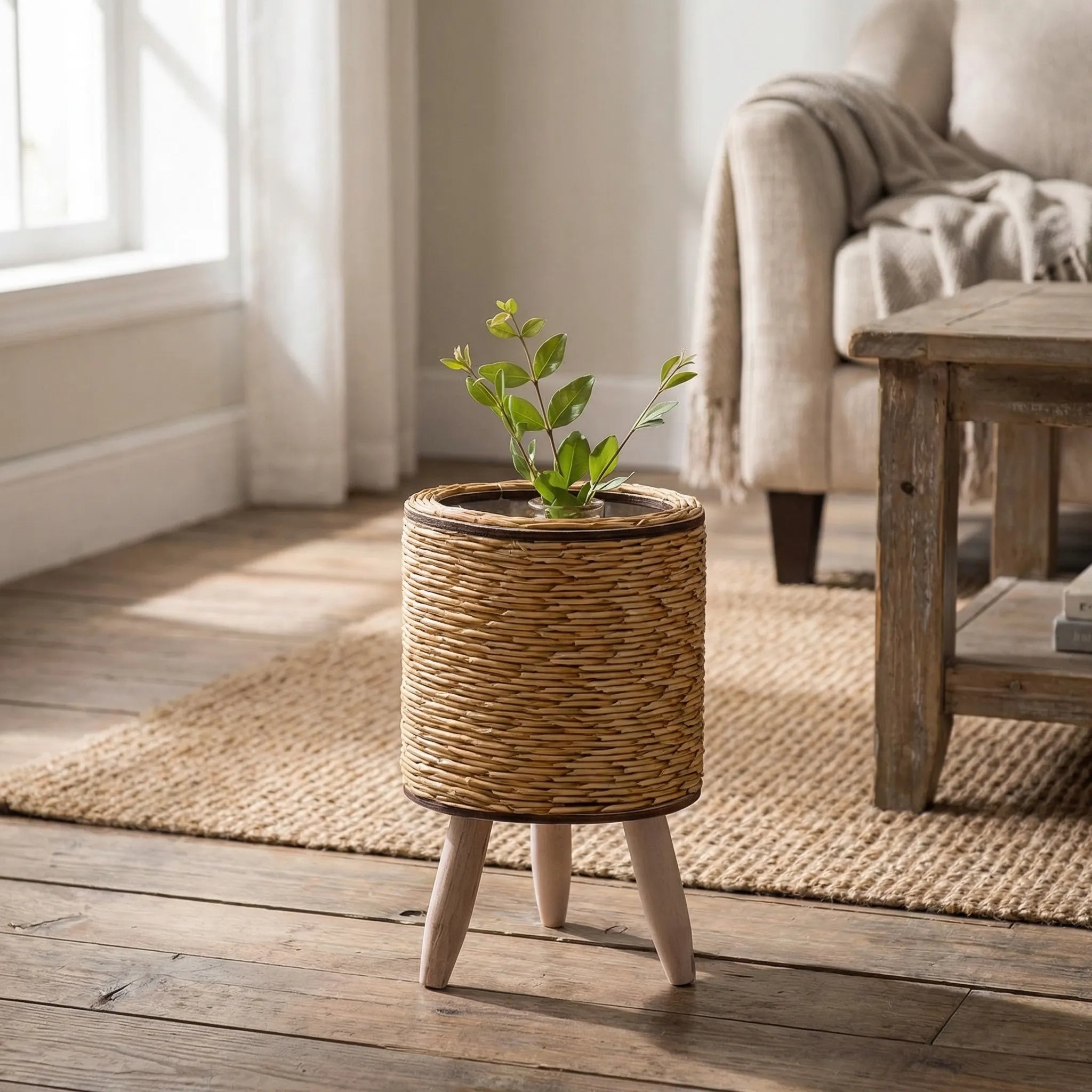 Nordspur | Wicklow Woven Rattan Planter With Raised Legs