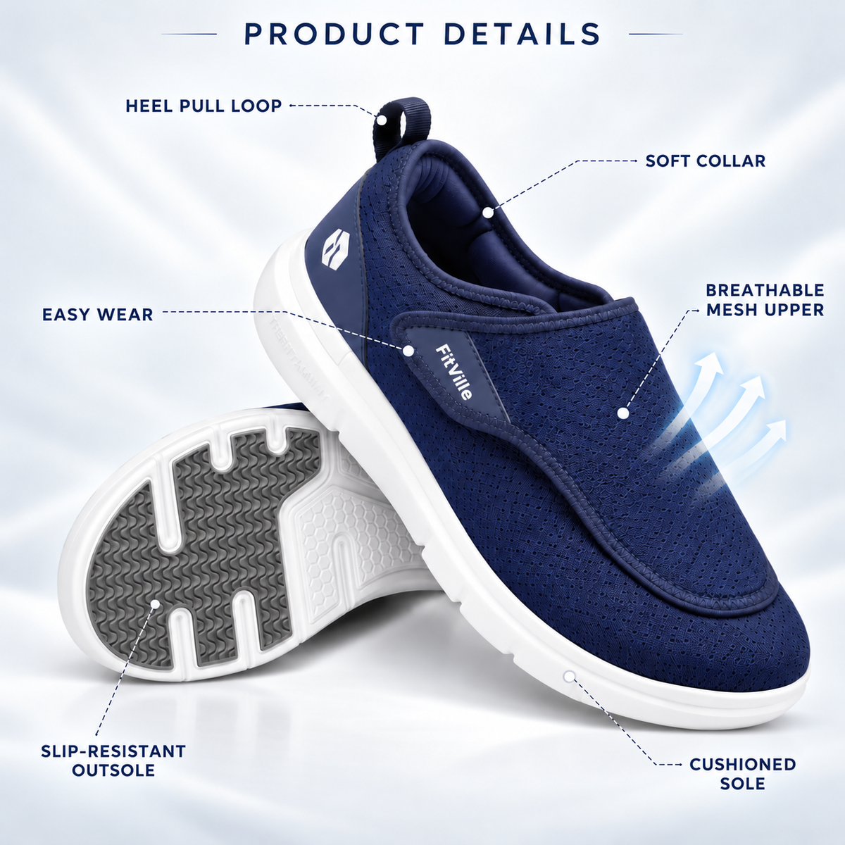 Nordspur | Widestryde Extra Wide Adjustable Walking Shoe For Men