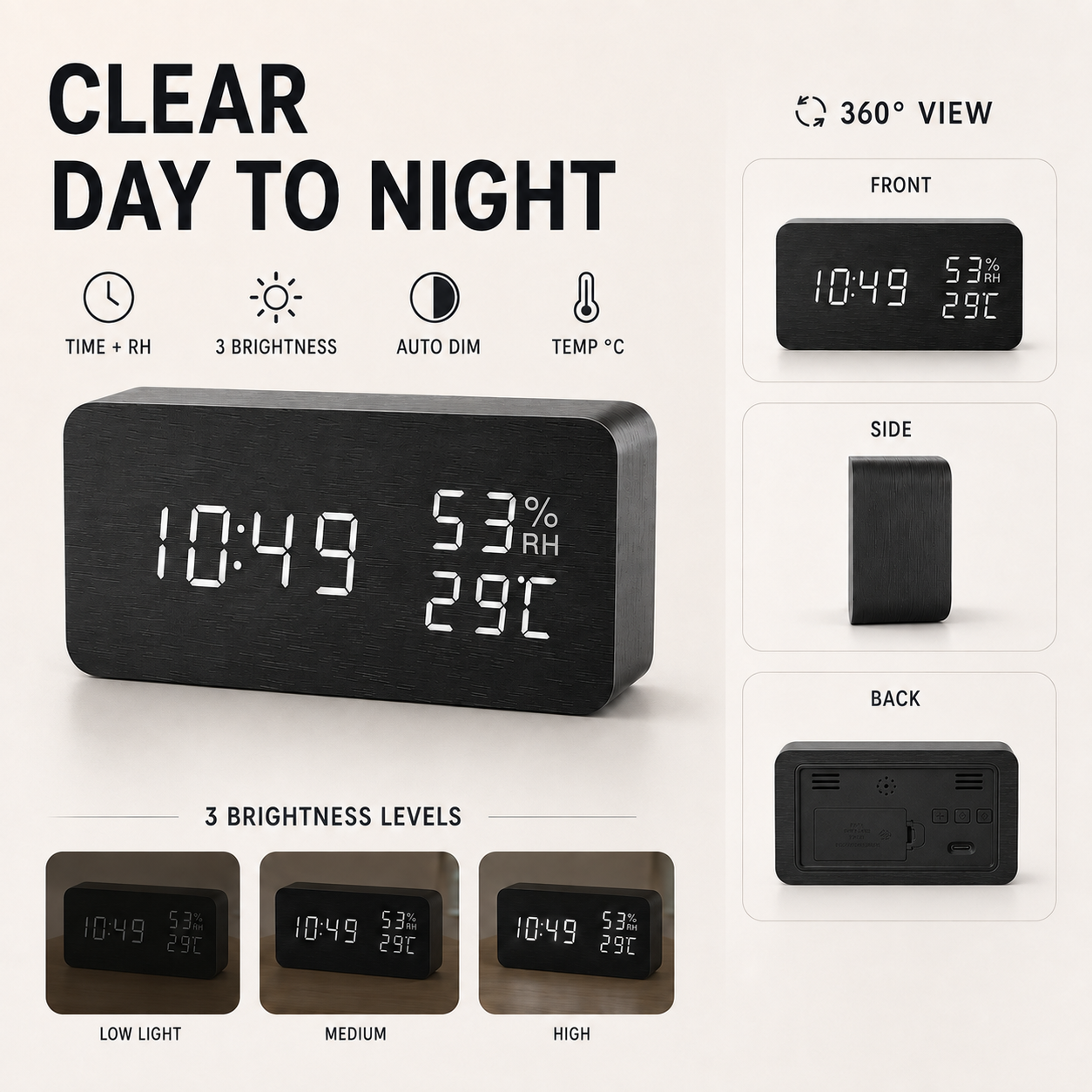 Nordspur | Woodverge Digital Wooden Tabletop Clock