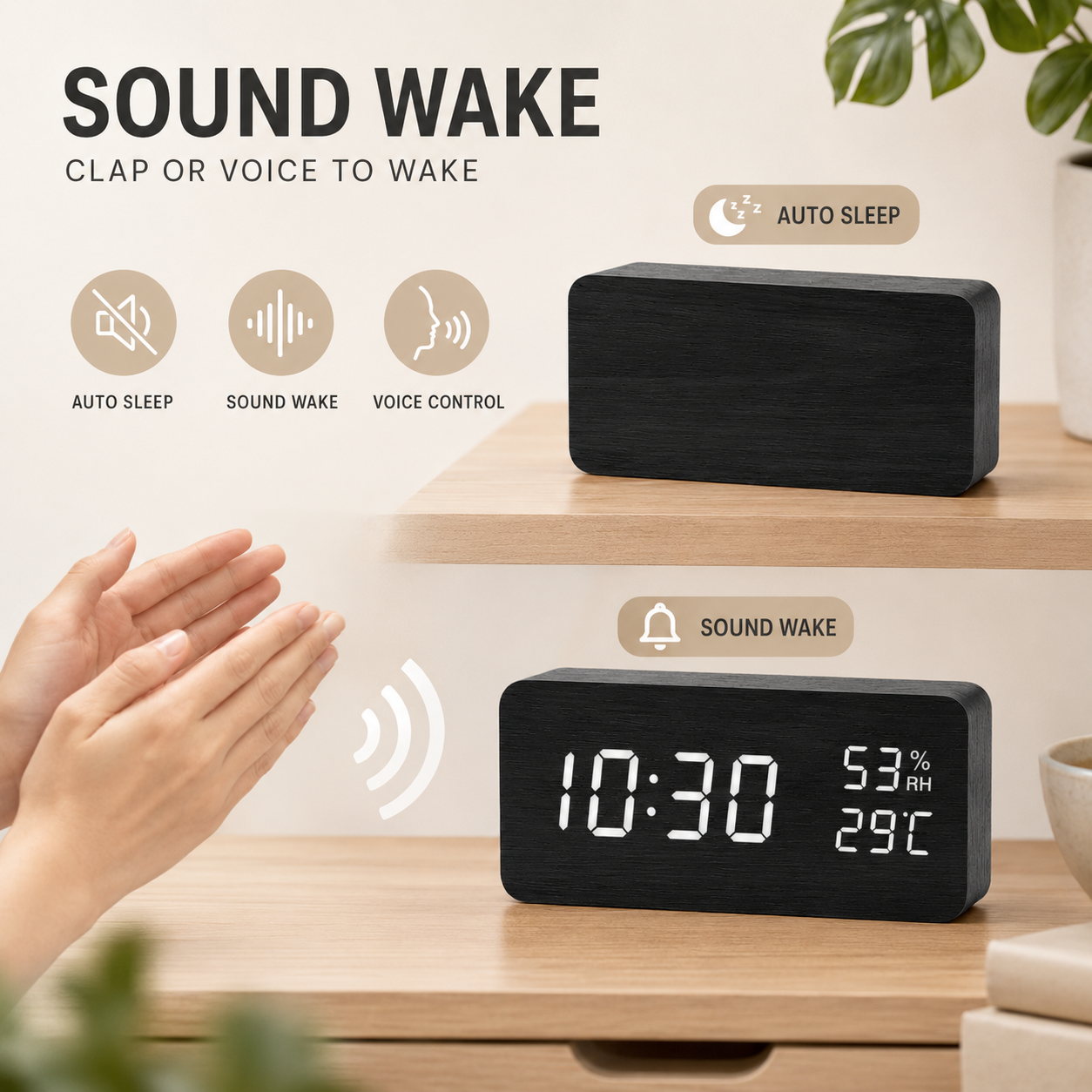Nordspur | Woodverge Digital Wooden Tabletop Clock