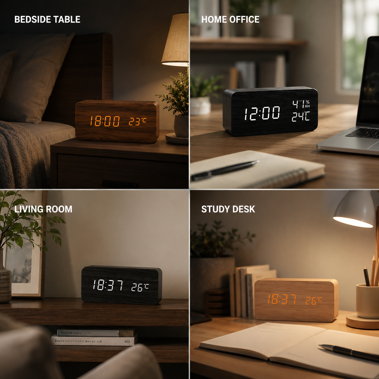 Nordspur | Woodverge Digital Wooden Tabletop Clock