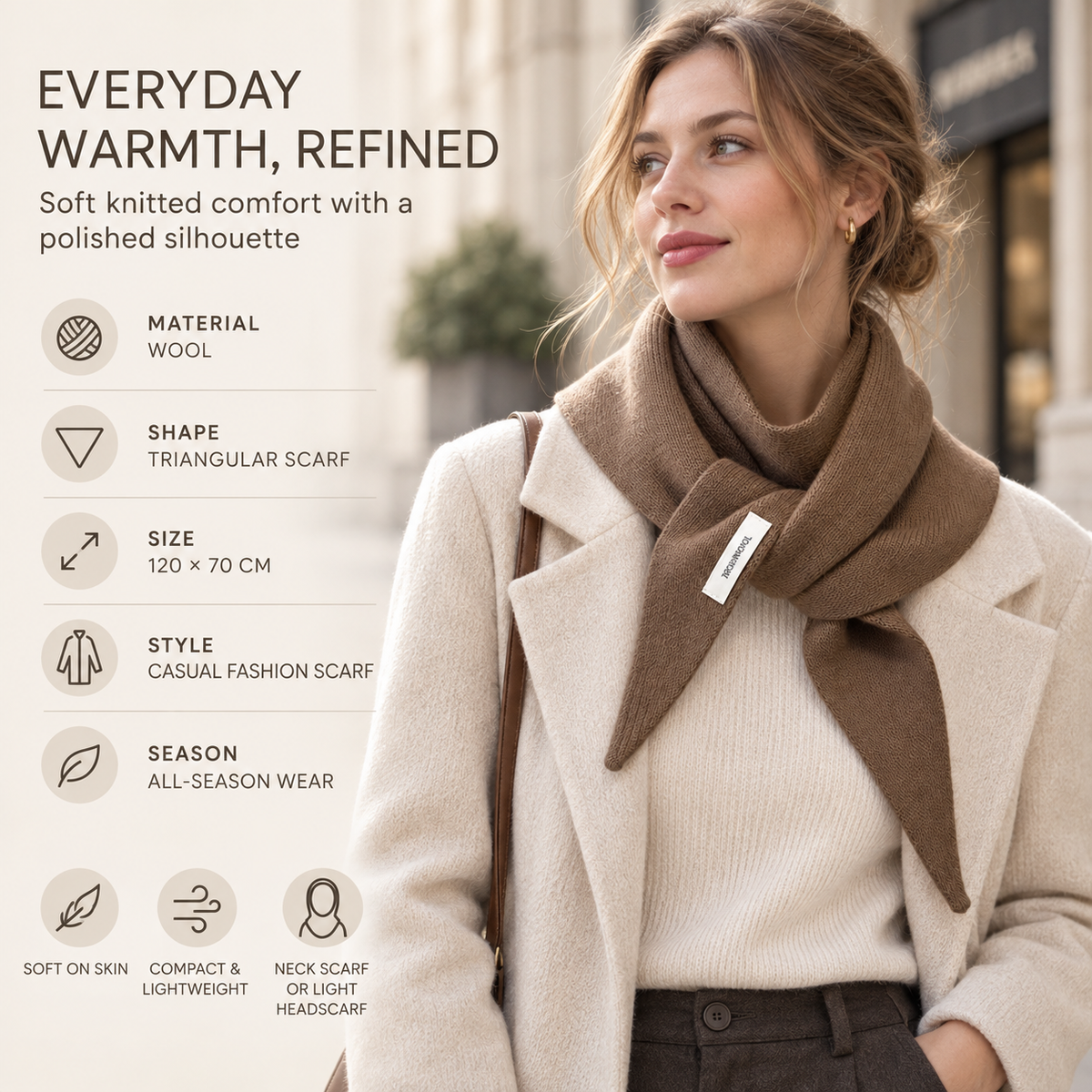 Nordspur | Wool Knit Triangular Scarf