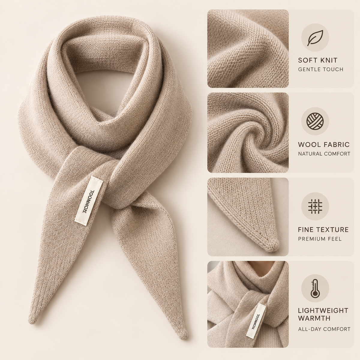 Nordspur | Wool Knit Triangular Scarf