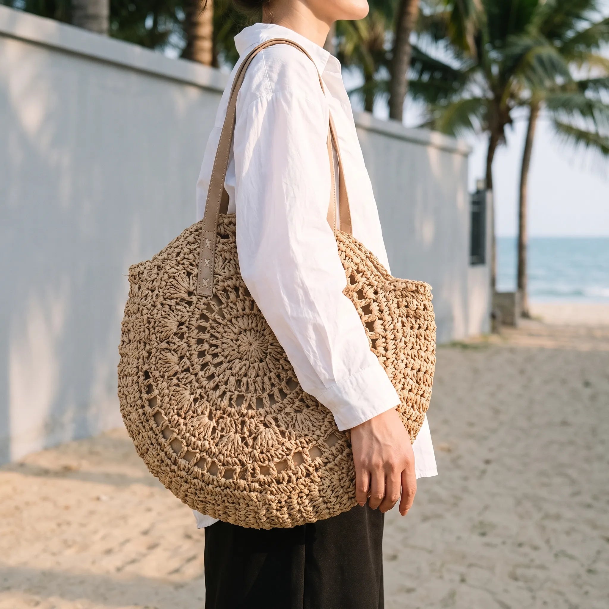 Nordspur | Wovea Round Woven Summer Tote Bag