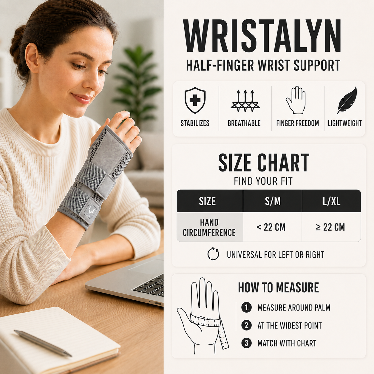 Nordspur | Wristalyn Half Finger Wrist Support