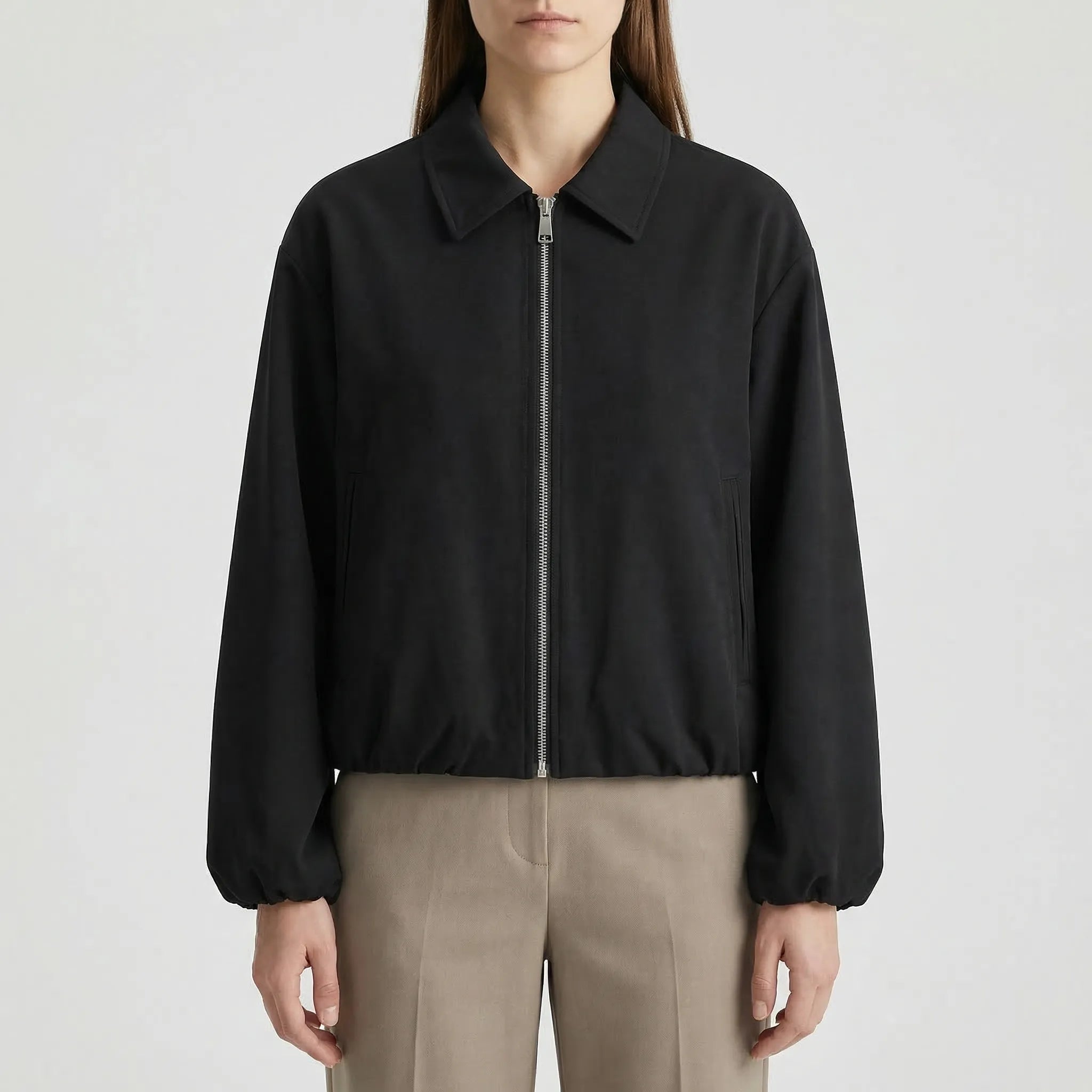 Nordspur | Zephrina Cropped Zip-Up Bomber Jacket